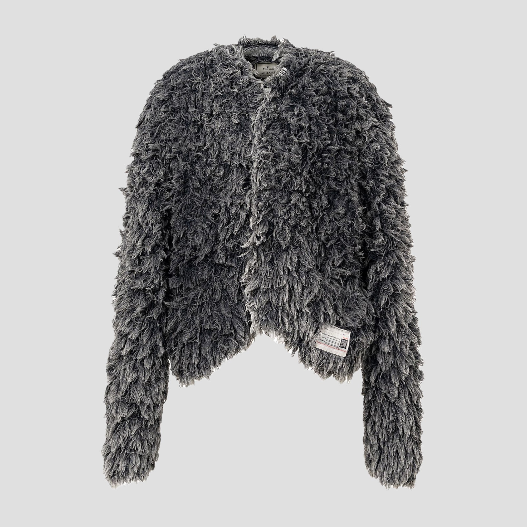 BLEACHED SHAGGY KNIT CARDIGAN