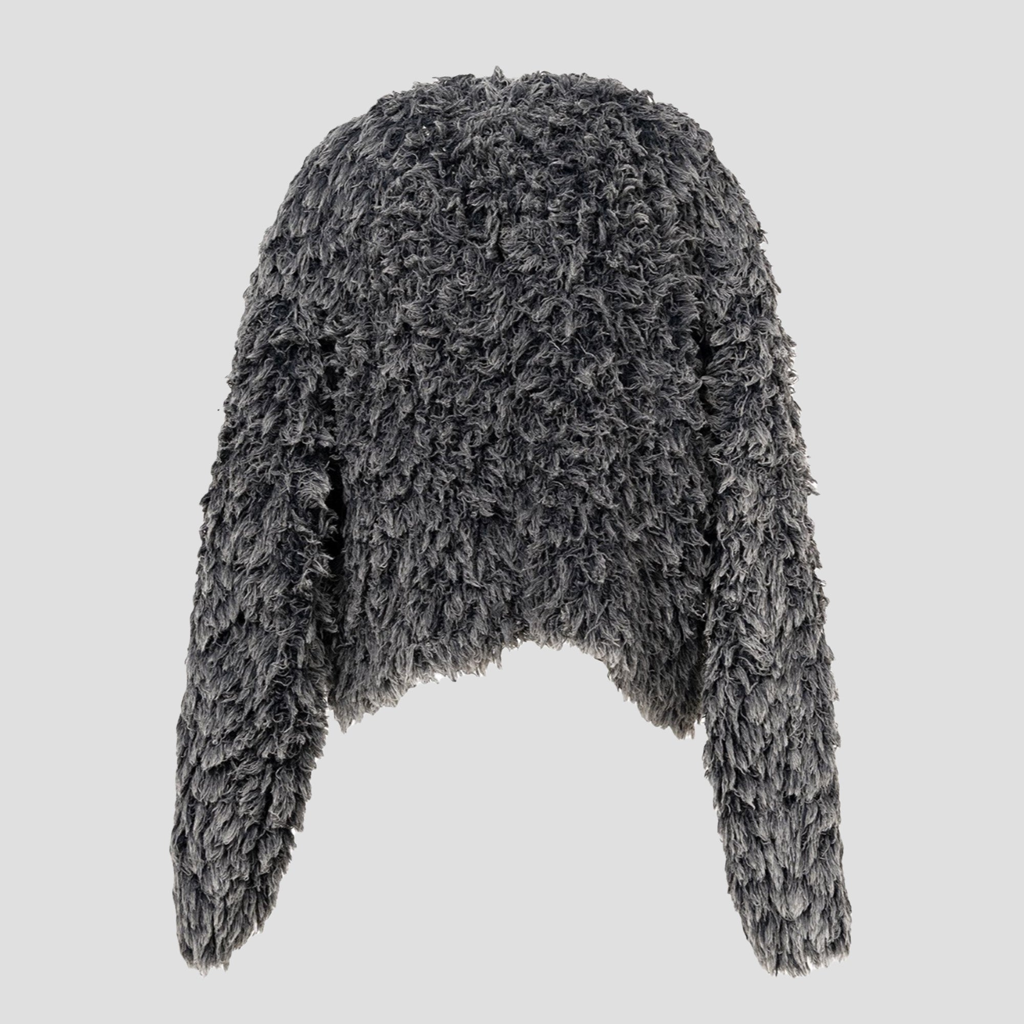 BLEACHED SHAGGY KNIT CARDIGAN