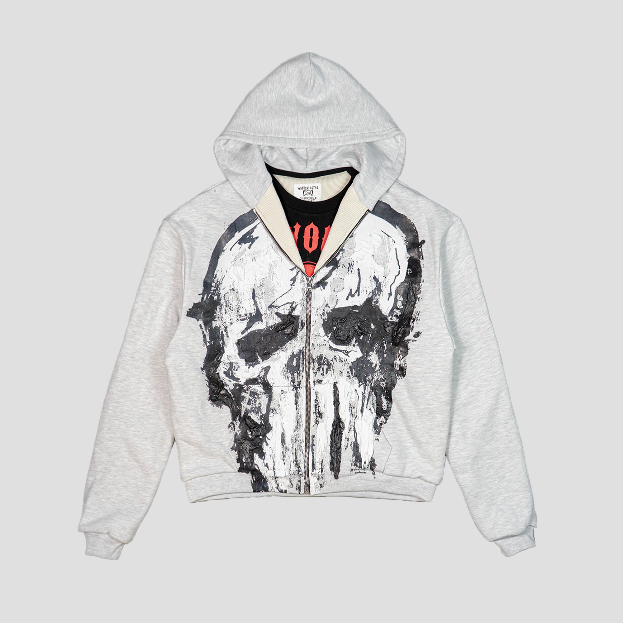 PULLOVER HOODIE WITH ZIP UP ILLUSION