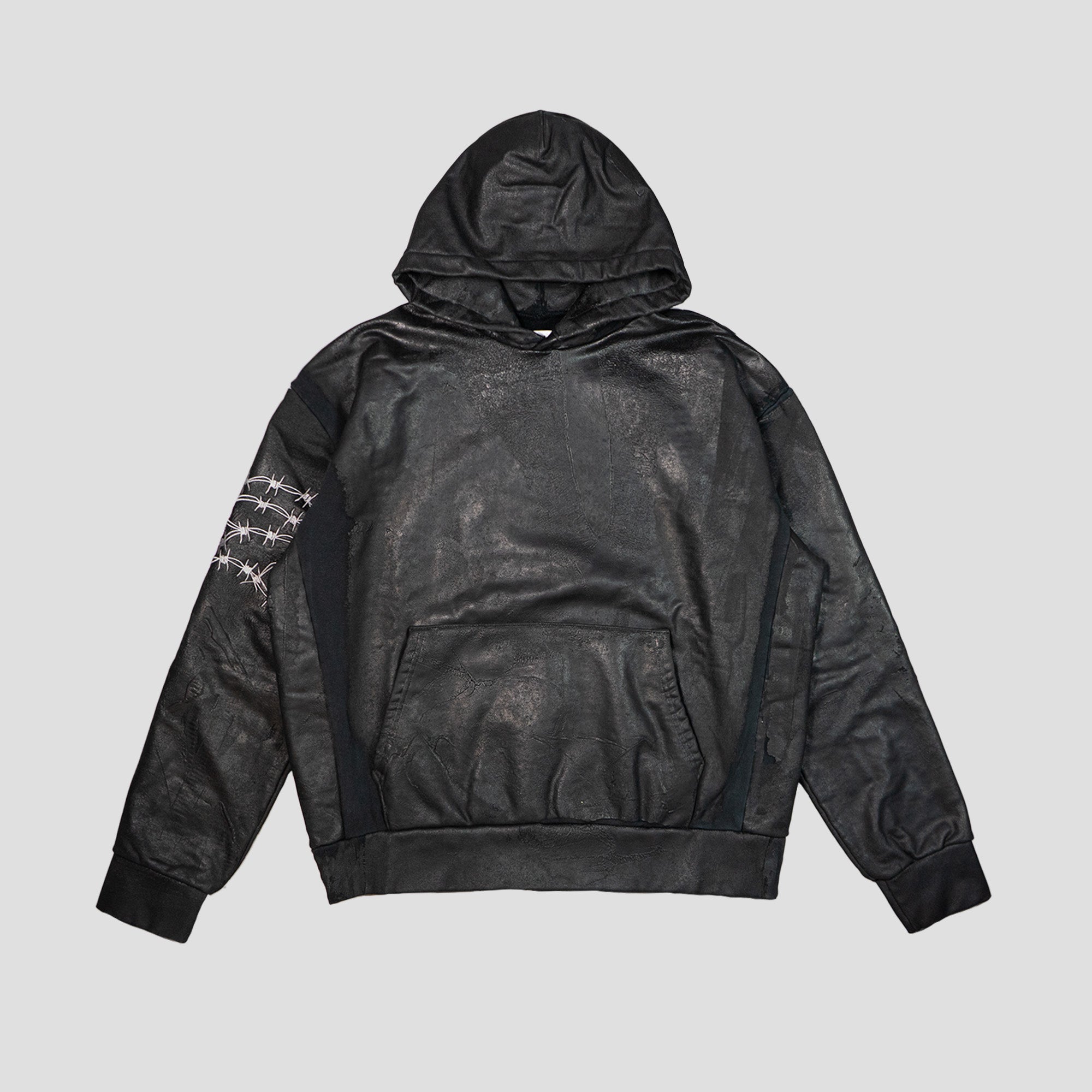 BARBED WIRE PLASTISOL HOODIE