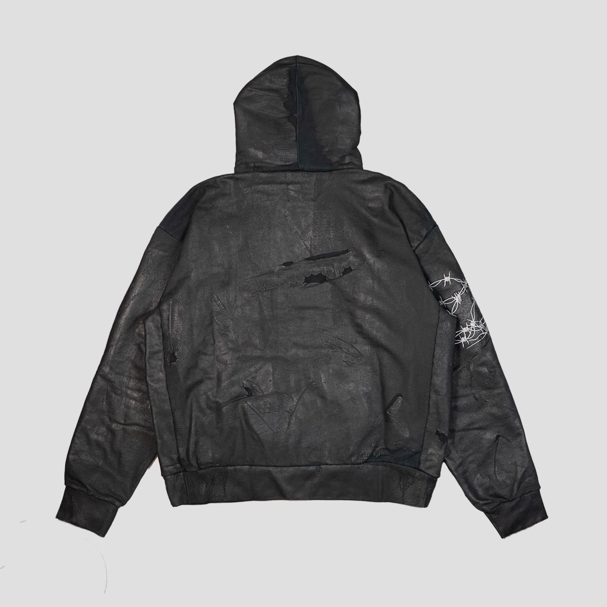 BARBED WIRE PLASTISOL HOODIE