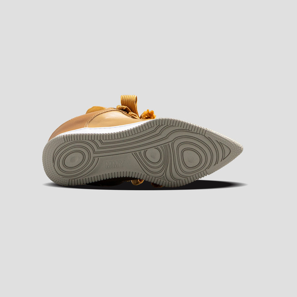 ROSY DAD OG SOLE MID-TOP PUFFER LEATHER SOLE SNEAKERS