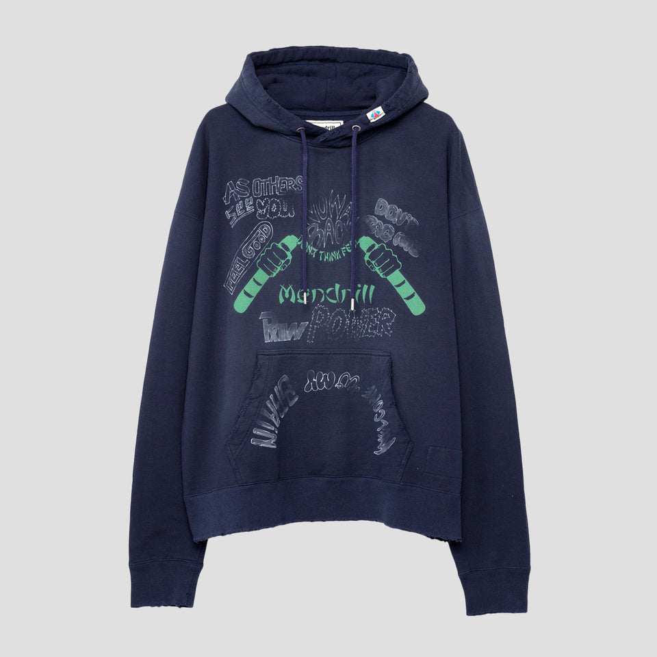 MANDRILL DISTRESSED HOODIE