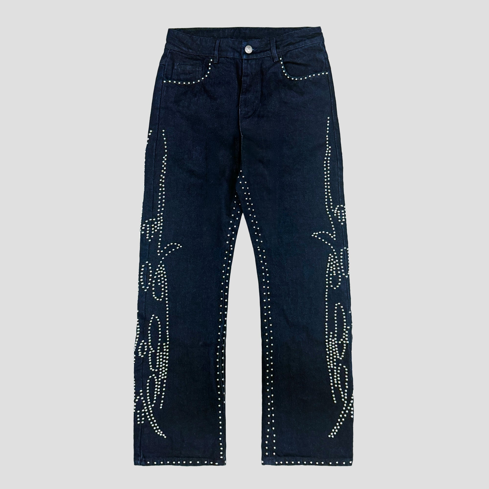 STUDDED BARSTOOL ROACH DENIM JEANS