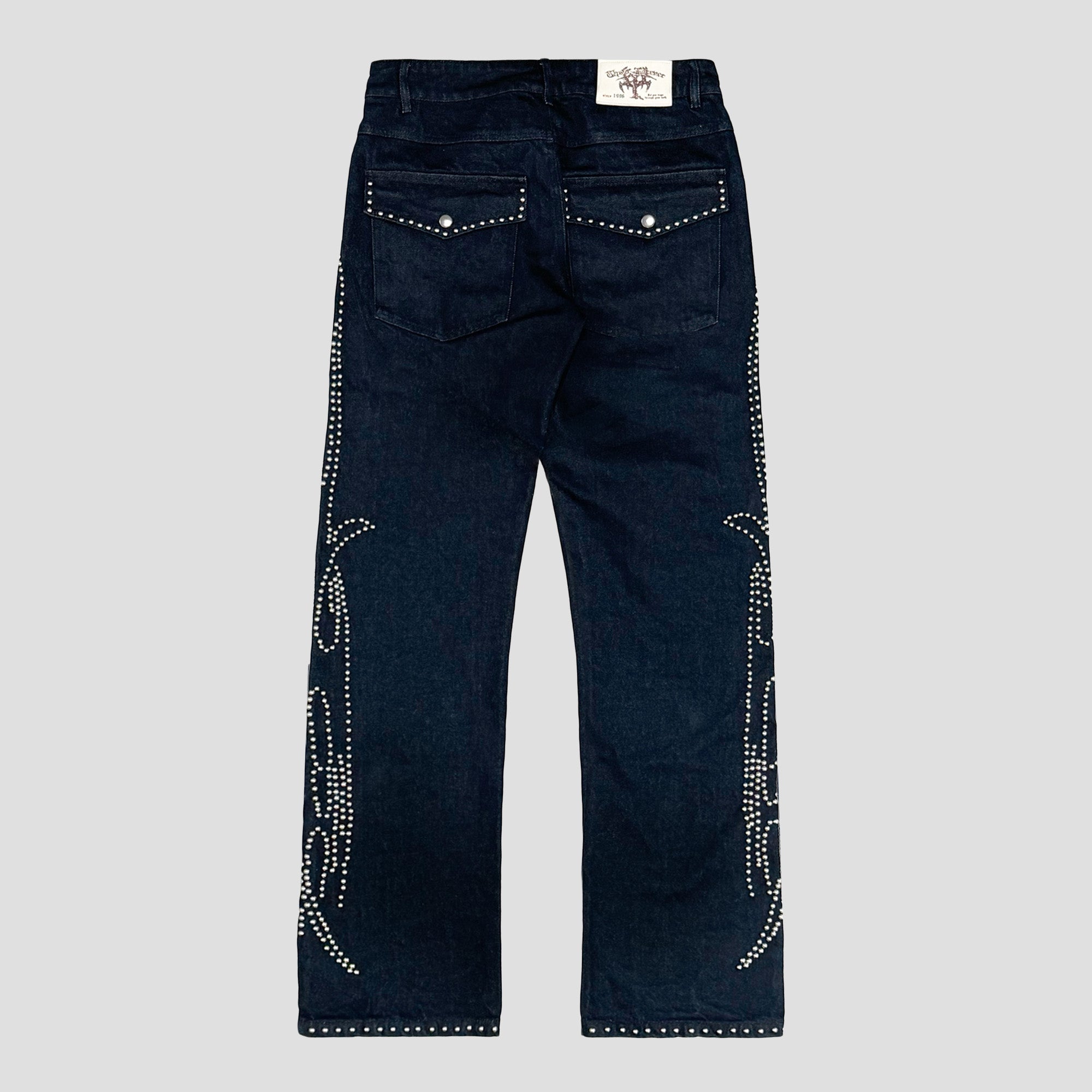 STUDDED BARSTOOL ROACH DENIM JEANS