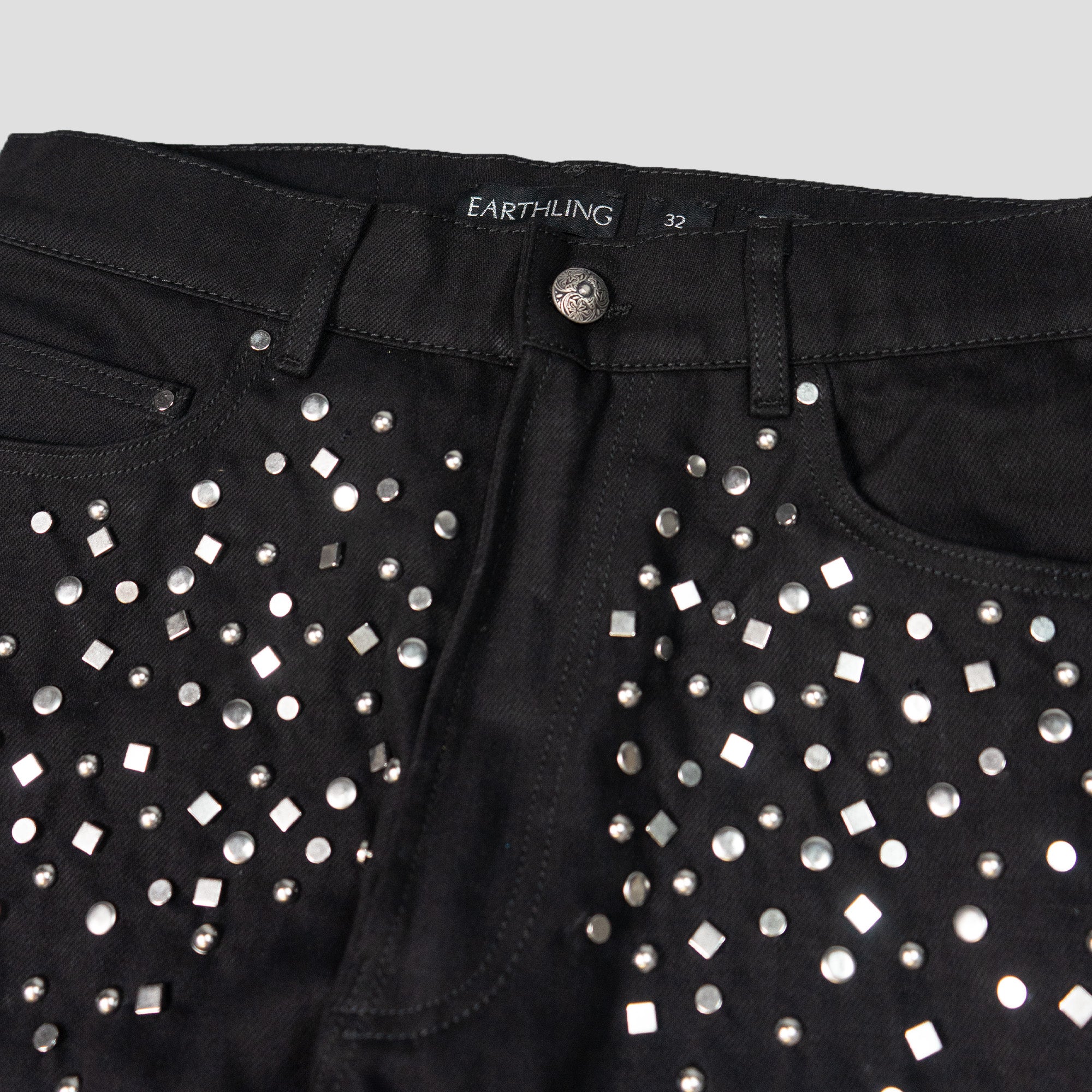 SPARKED STUDDED DENIM JEANS