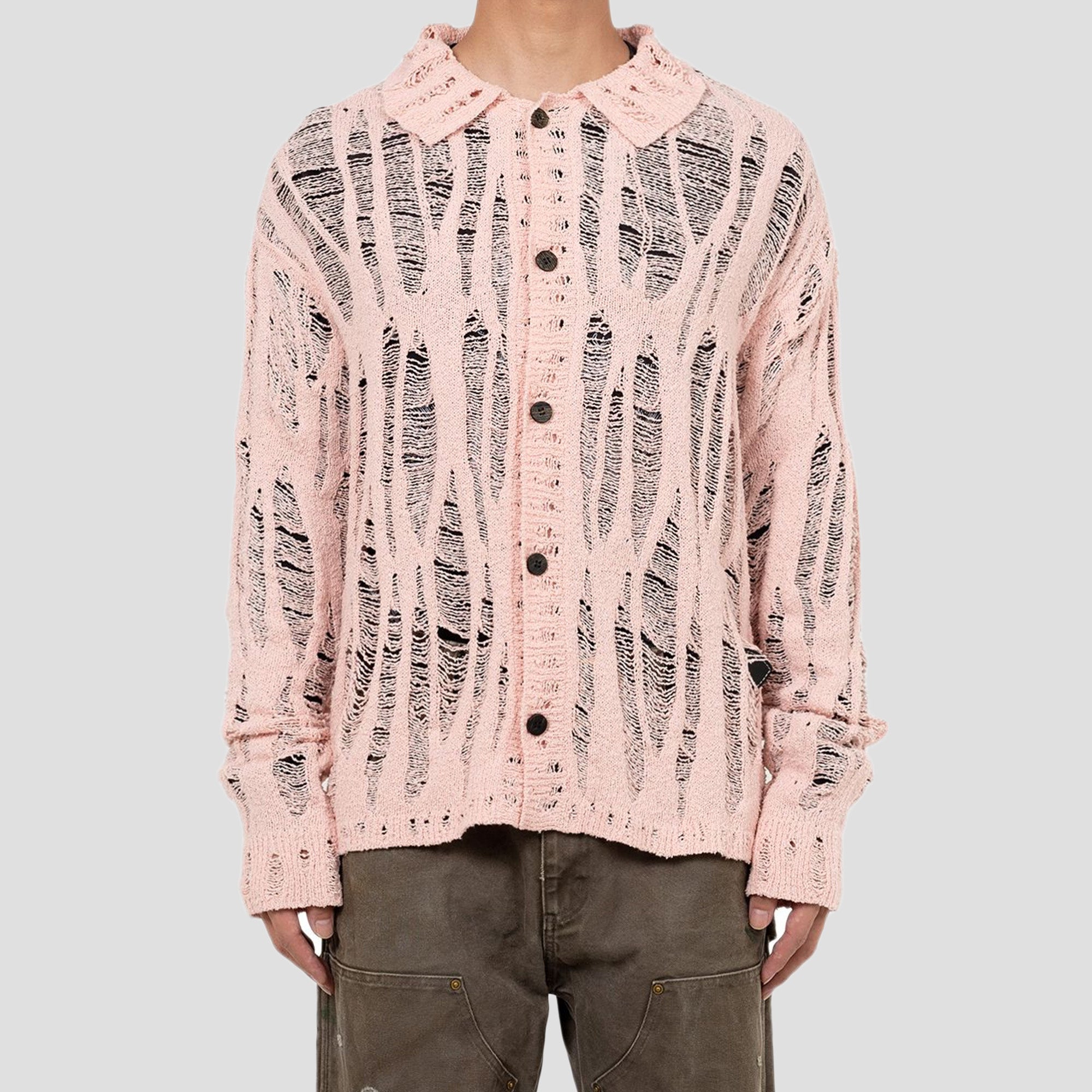 DISTRESSED KNIT CARDIGAN