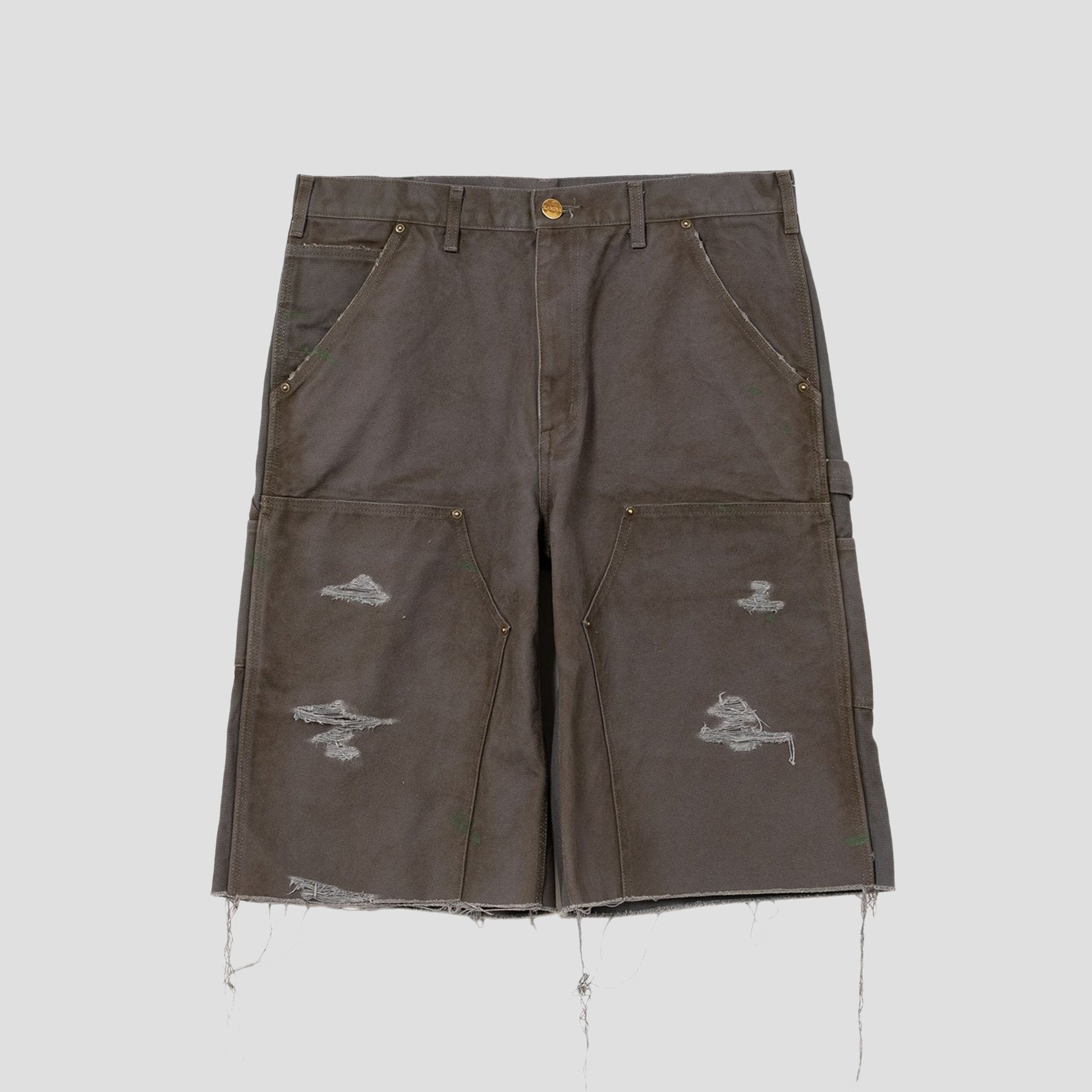 DISTRESSED DUCK PAINTER LONG SHORTS