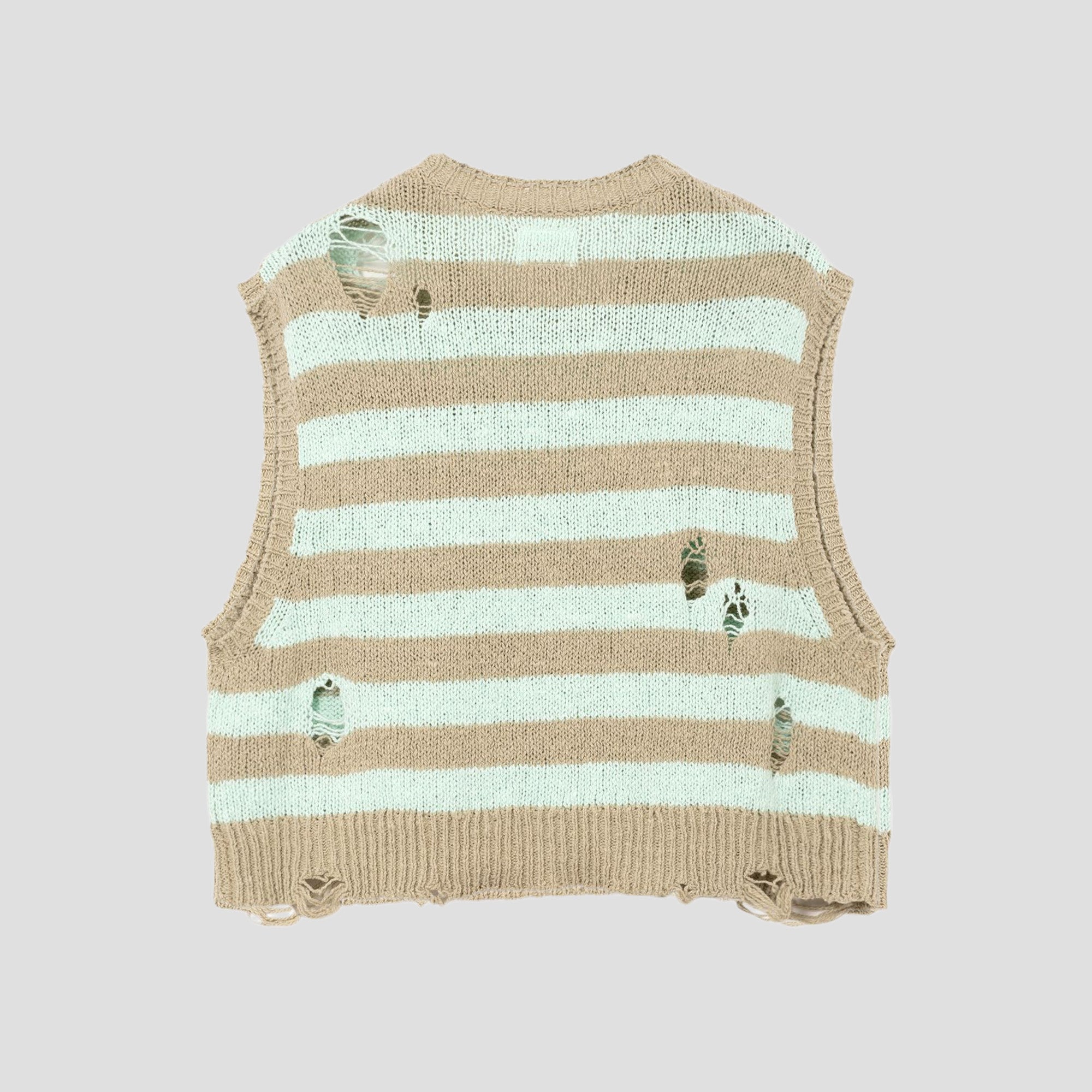 DISTRESSED KNIT BORDER VEST