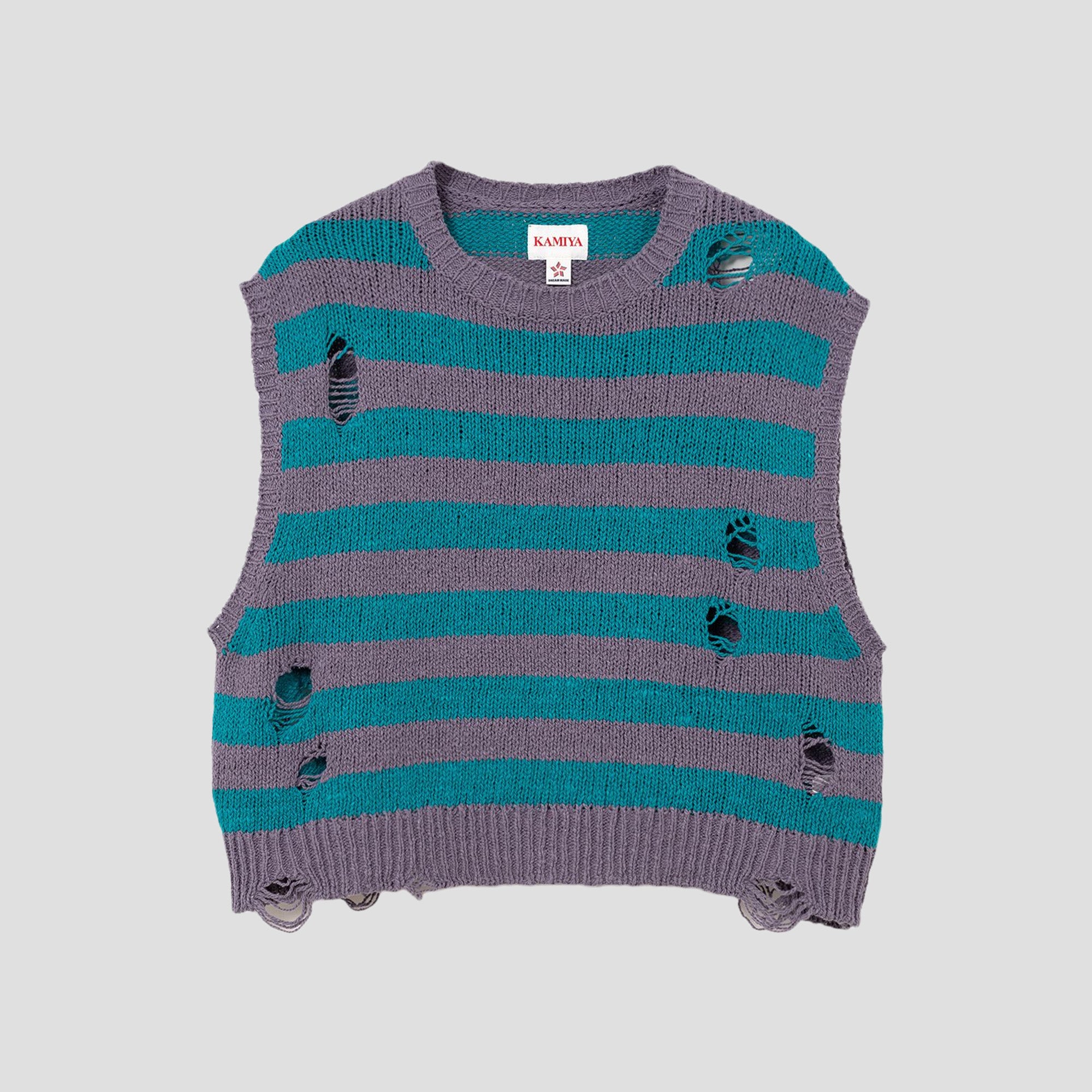DISTRESSED KNIT BORDER VEST
