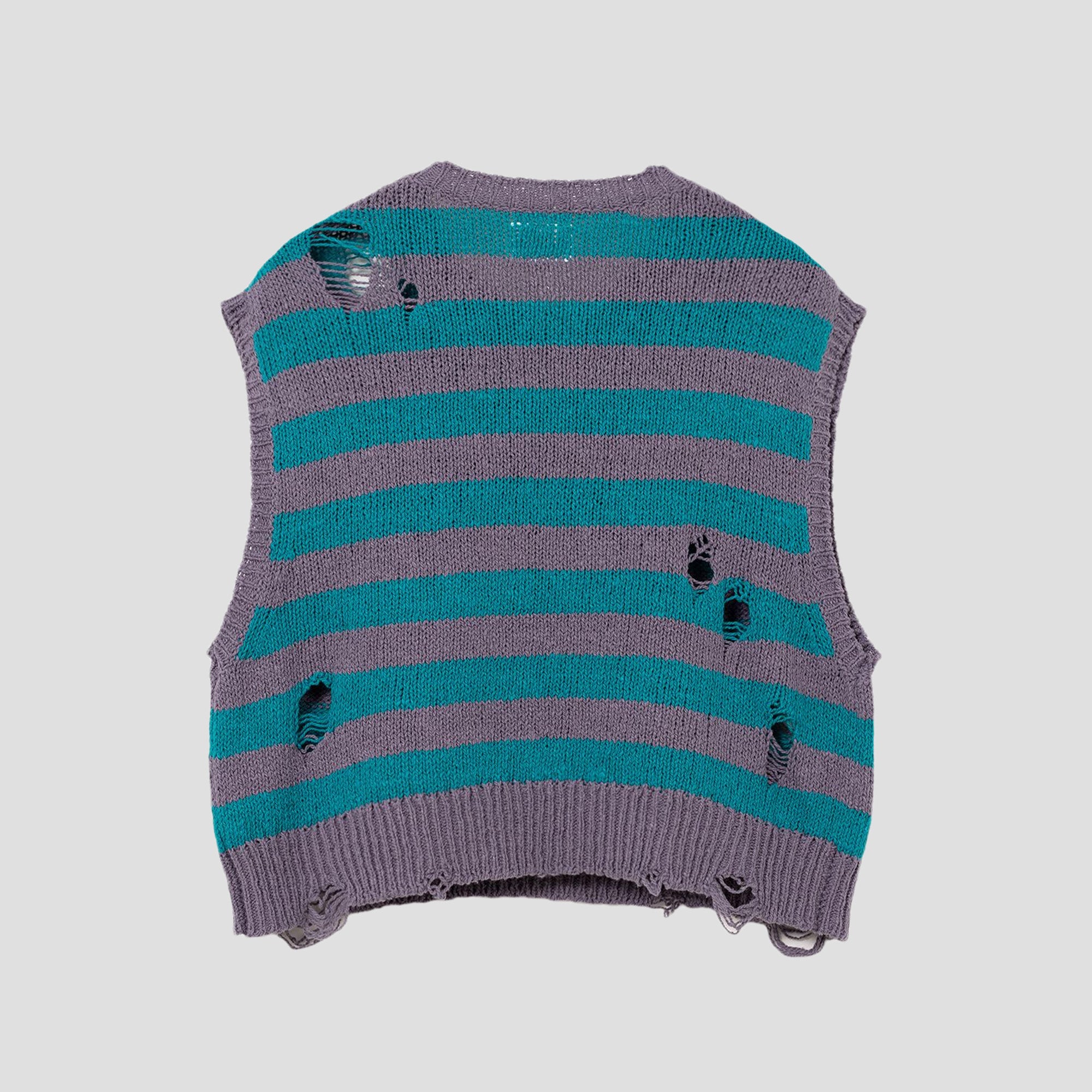 DISTRESSED KNIT BORDER VEST