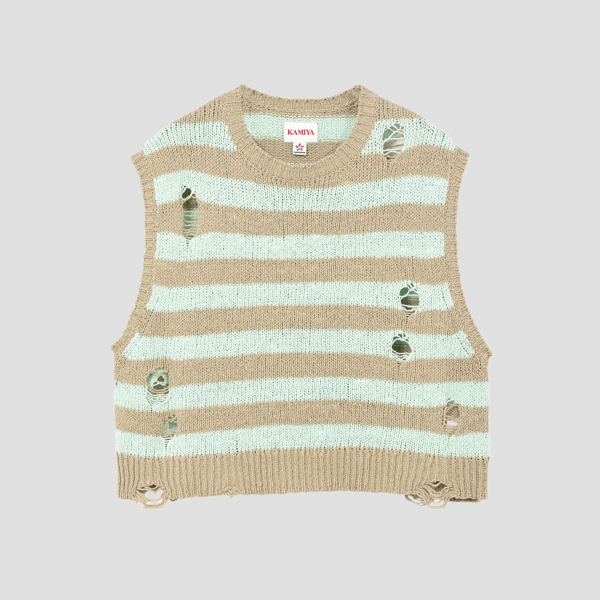 DISTRESSED KNIT BORDER VEST