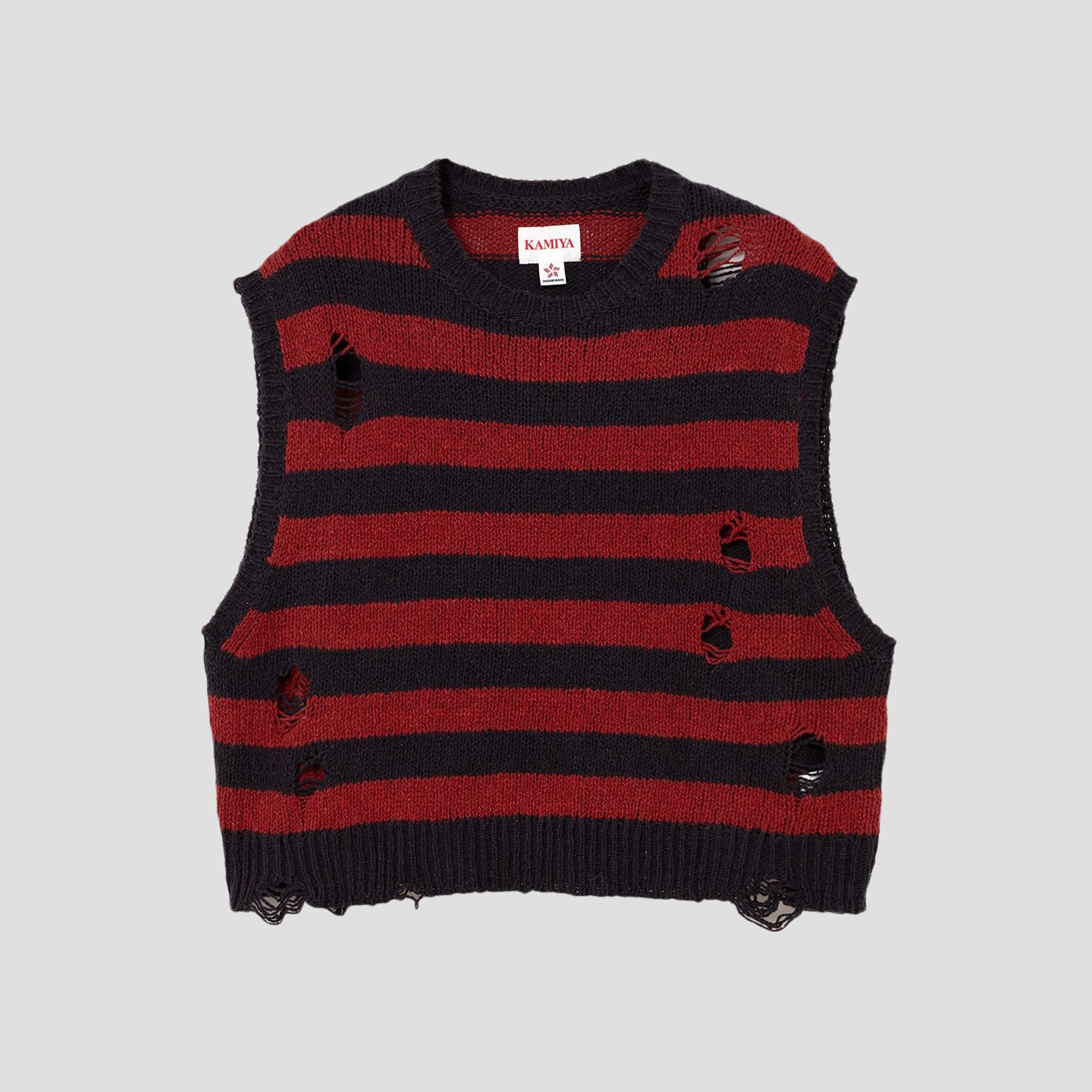 DISTRESSED KNIT BORDER VEST