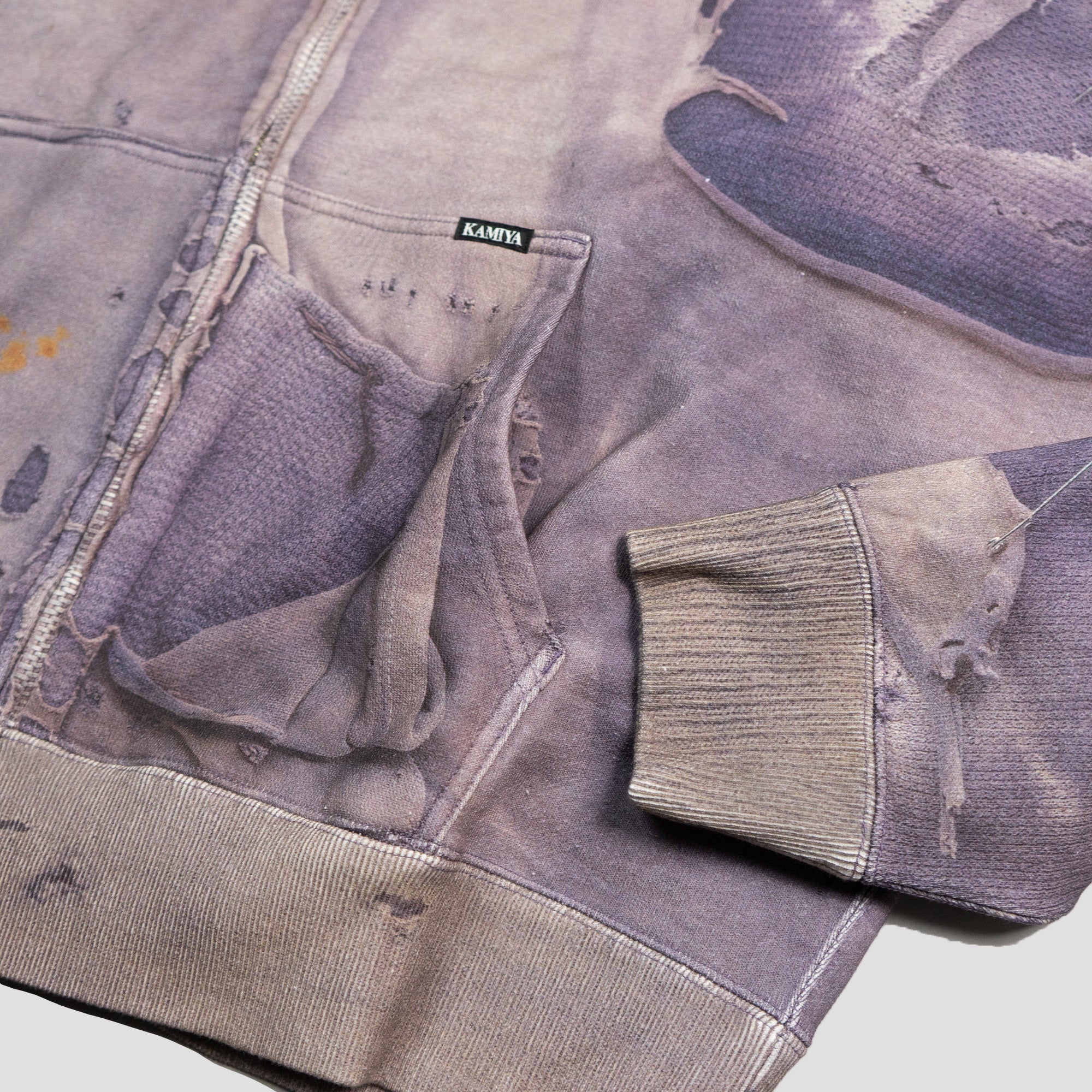 TROMPE L'OEIL PRINT ZIP HOODIE