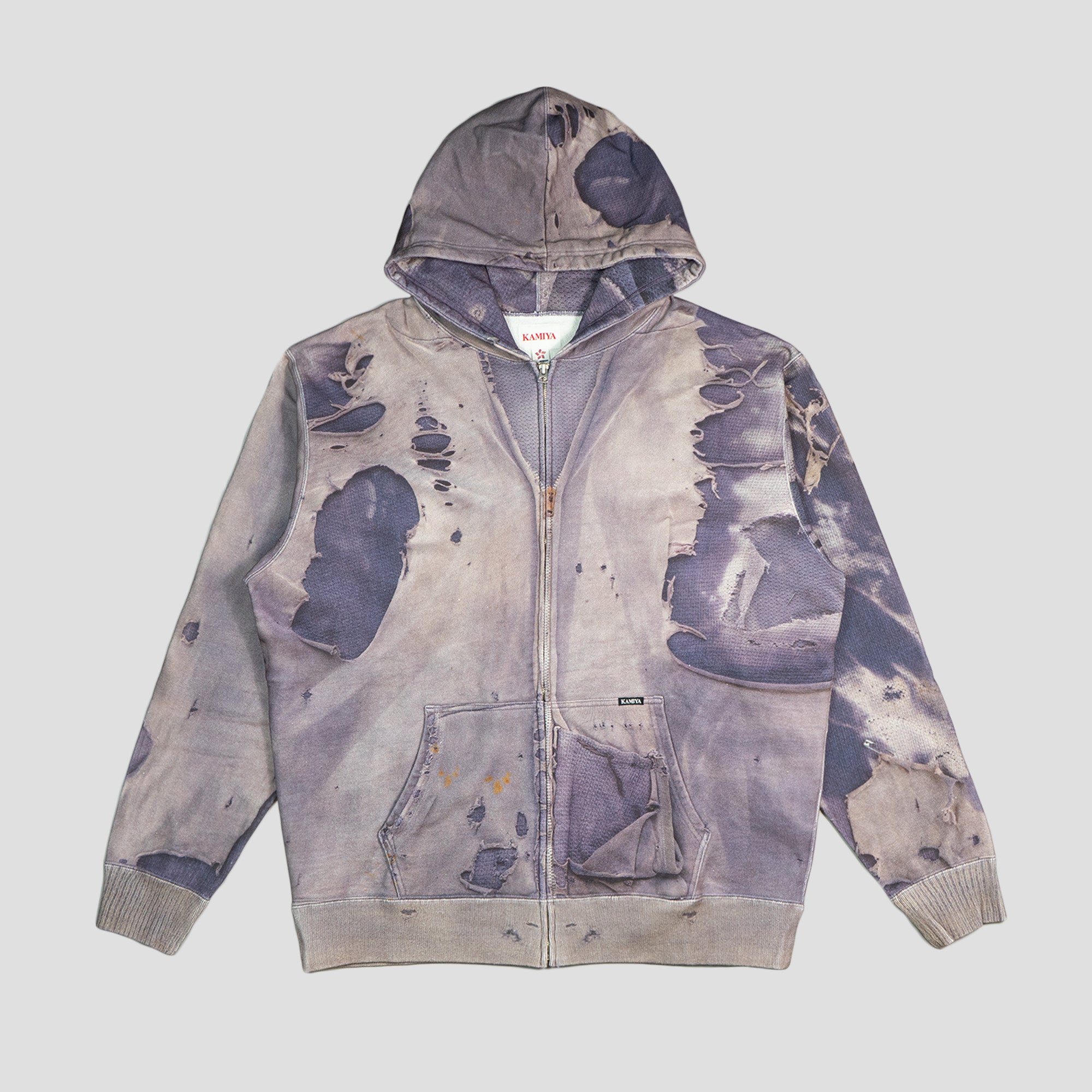 TROMPE L'OEIL PRINT ZIP HOODIE