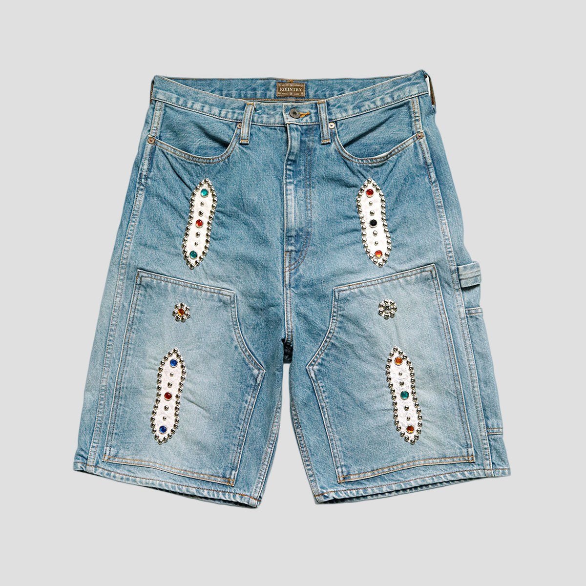 KAPITAL - 14oz DENIM SHORTS (STUDS REMAKE)