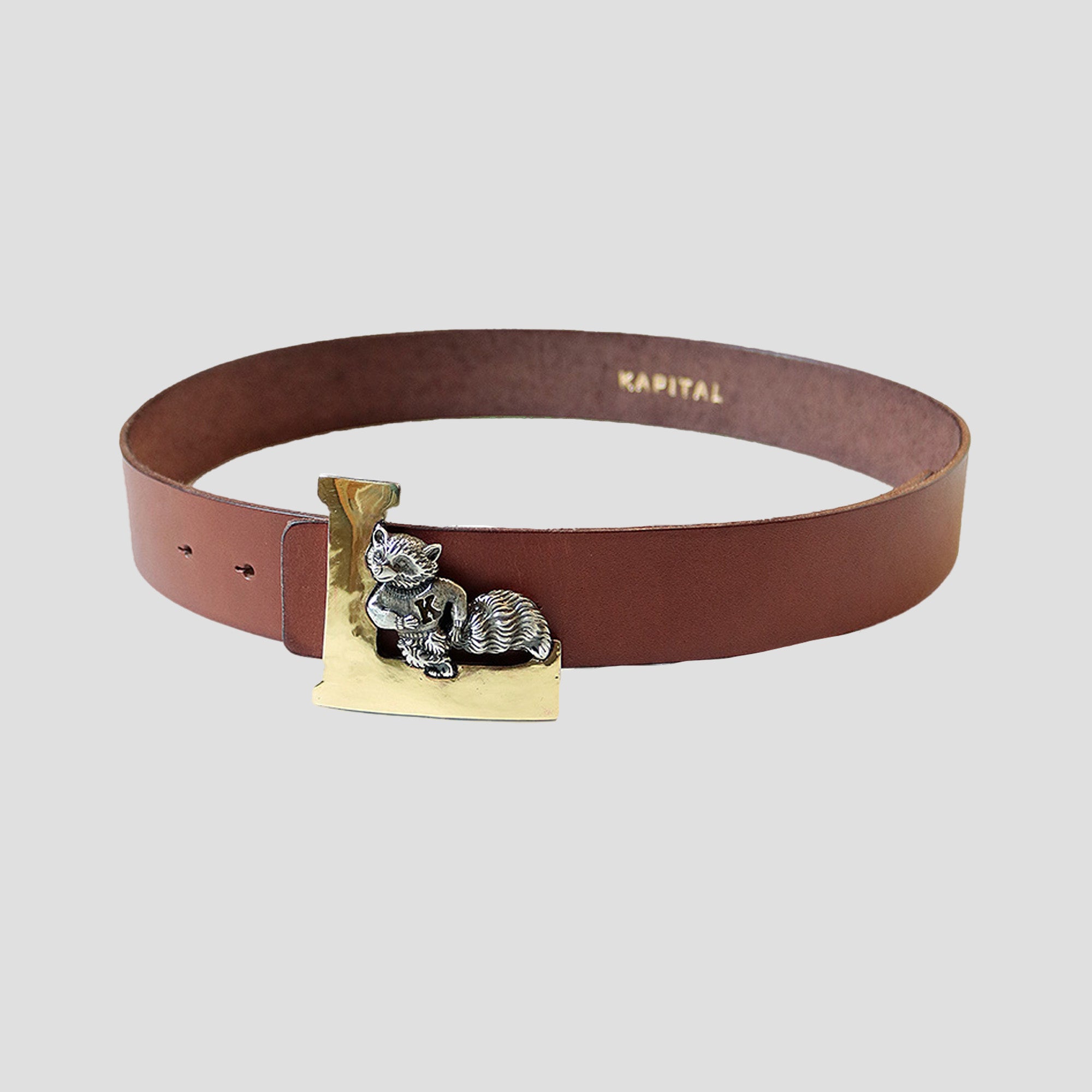 LEATHER LAUNDRY RACOON BUCKLE BELT