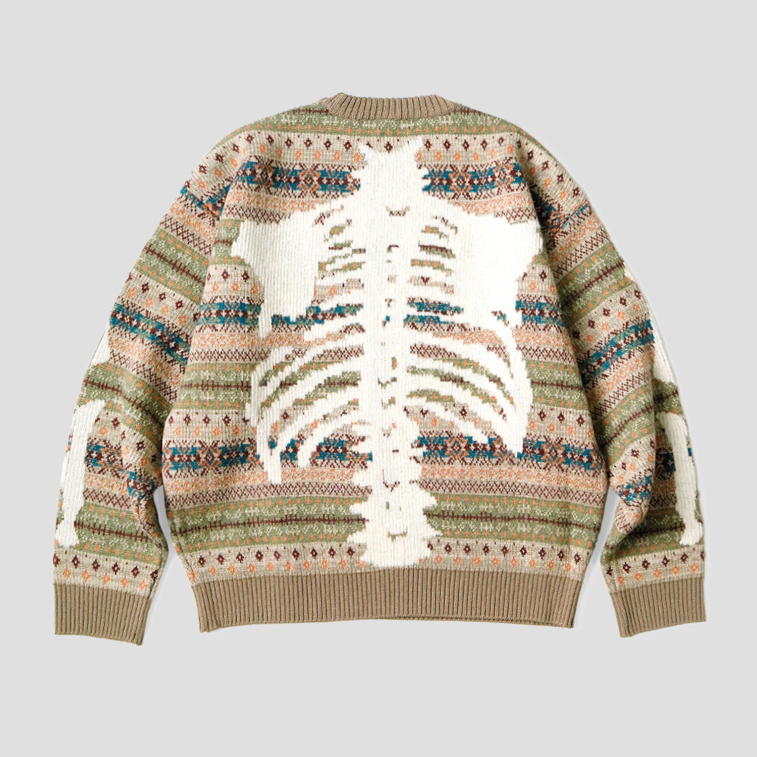 KAPITAL - 7G WOOL FAIRISLE BONE SWEATER