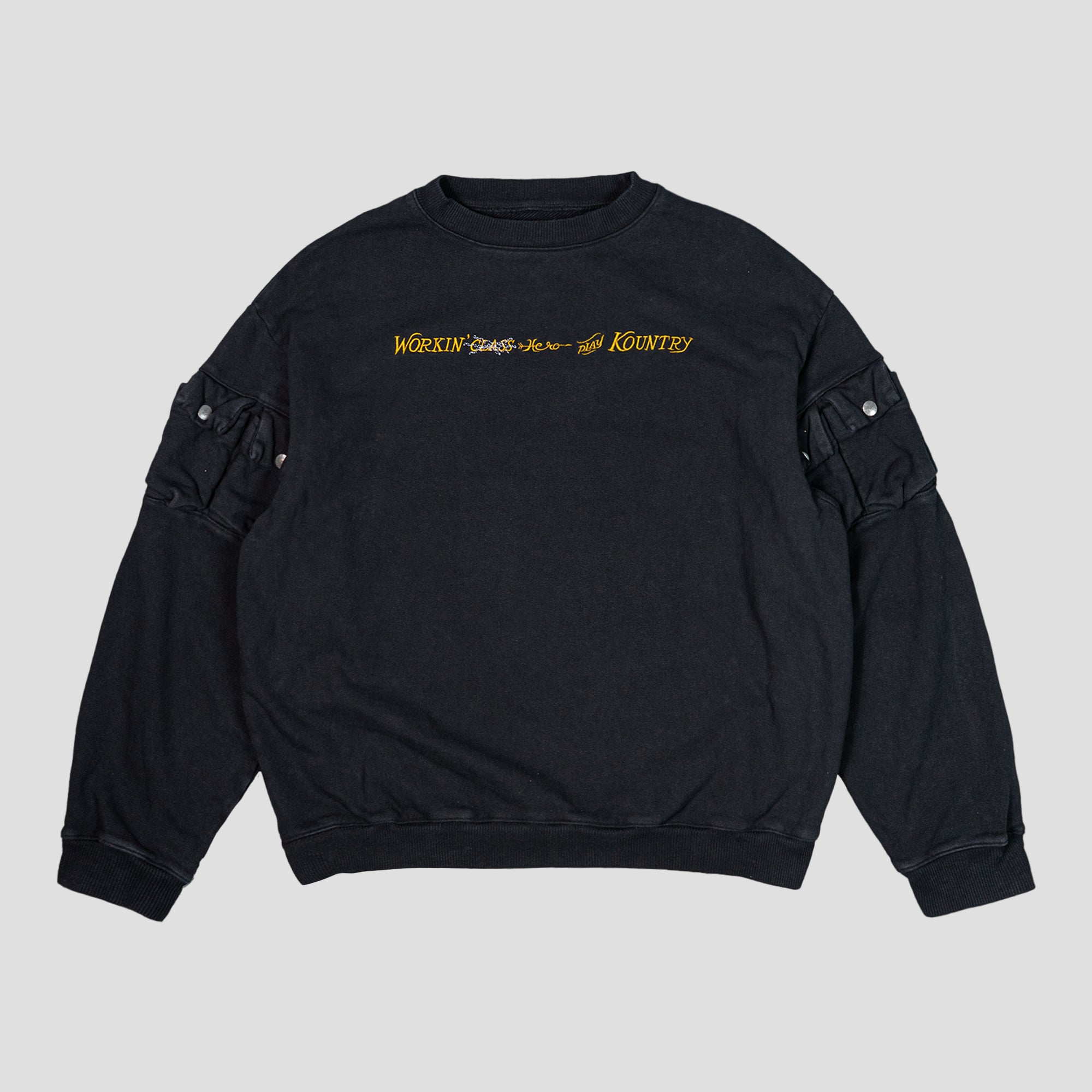 SWEAT SHIRTS WITH UTILITY POCKETS ON SLEEVES
