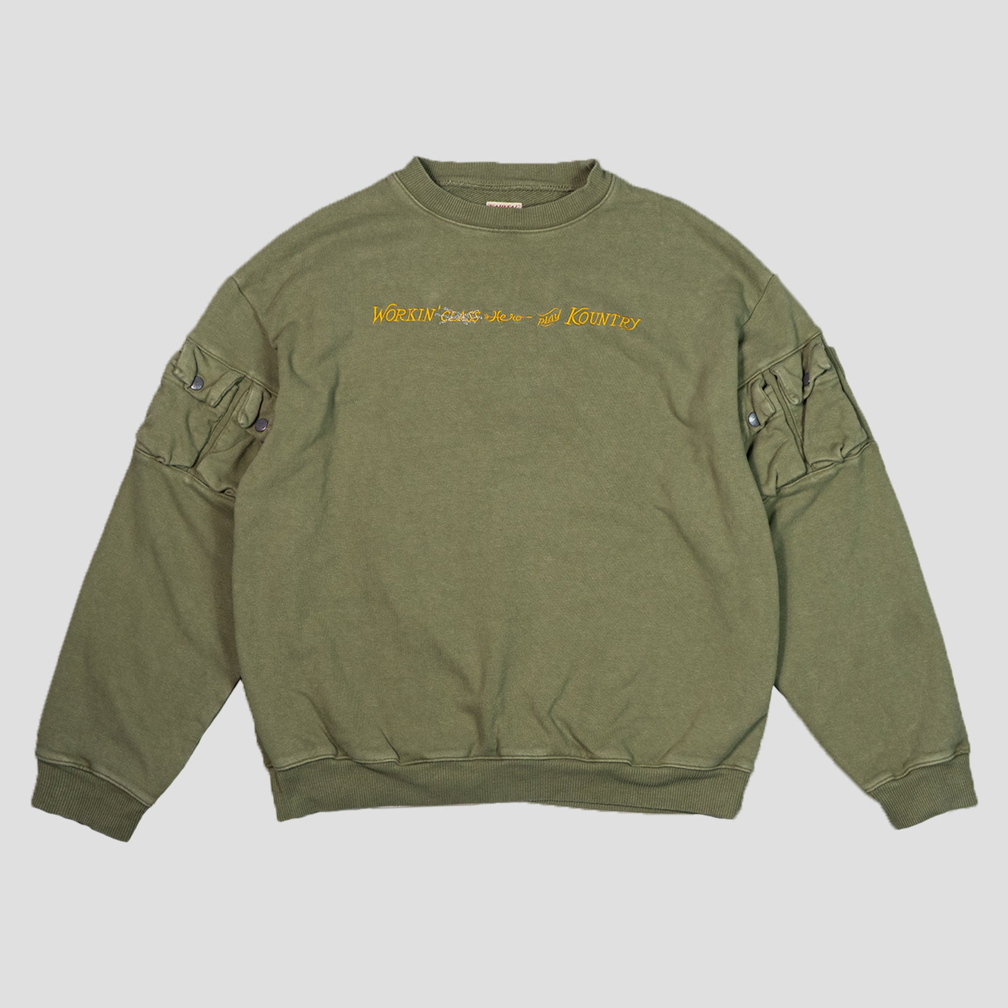 SWEAT SHIRTS WITH UTILITY POCKETS ON SLEEVES