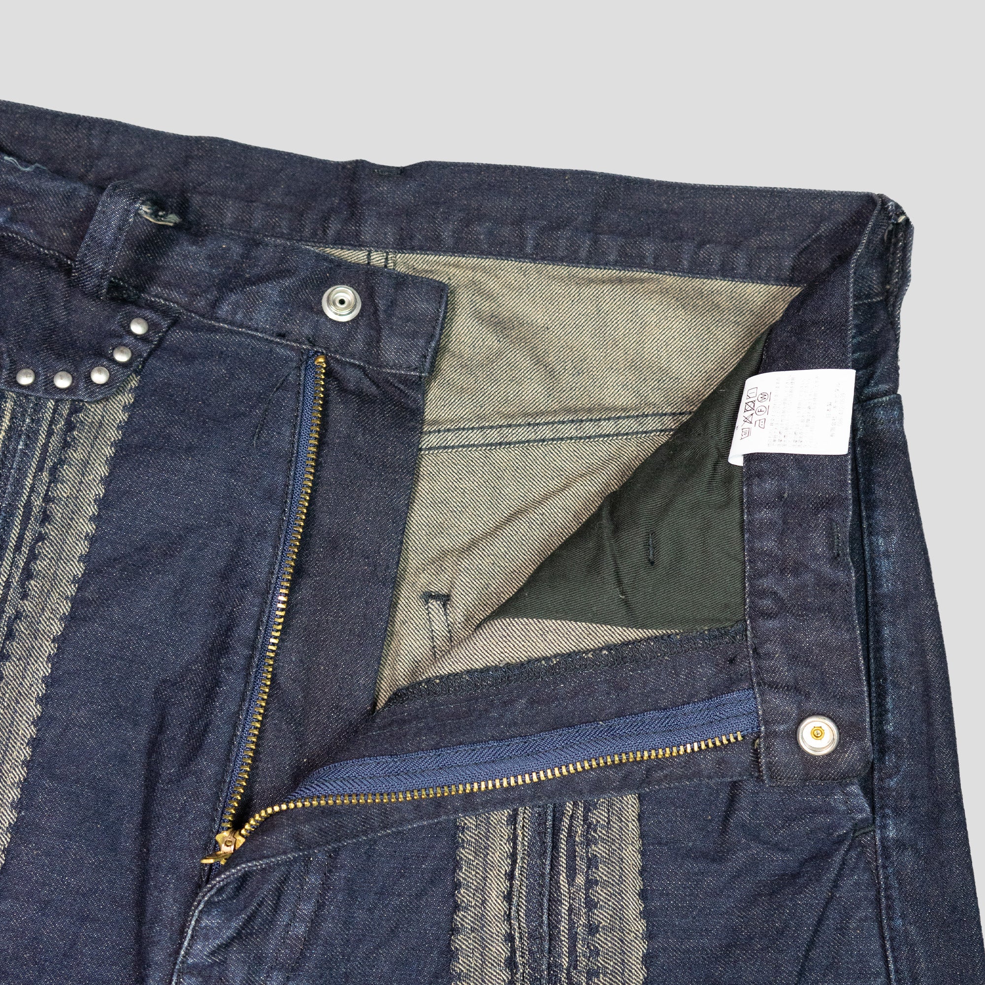 12oz YAGASURI JACQUARD DENIM BAGGY PANTS