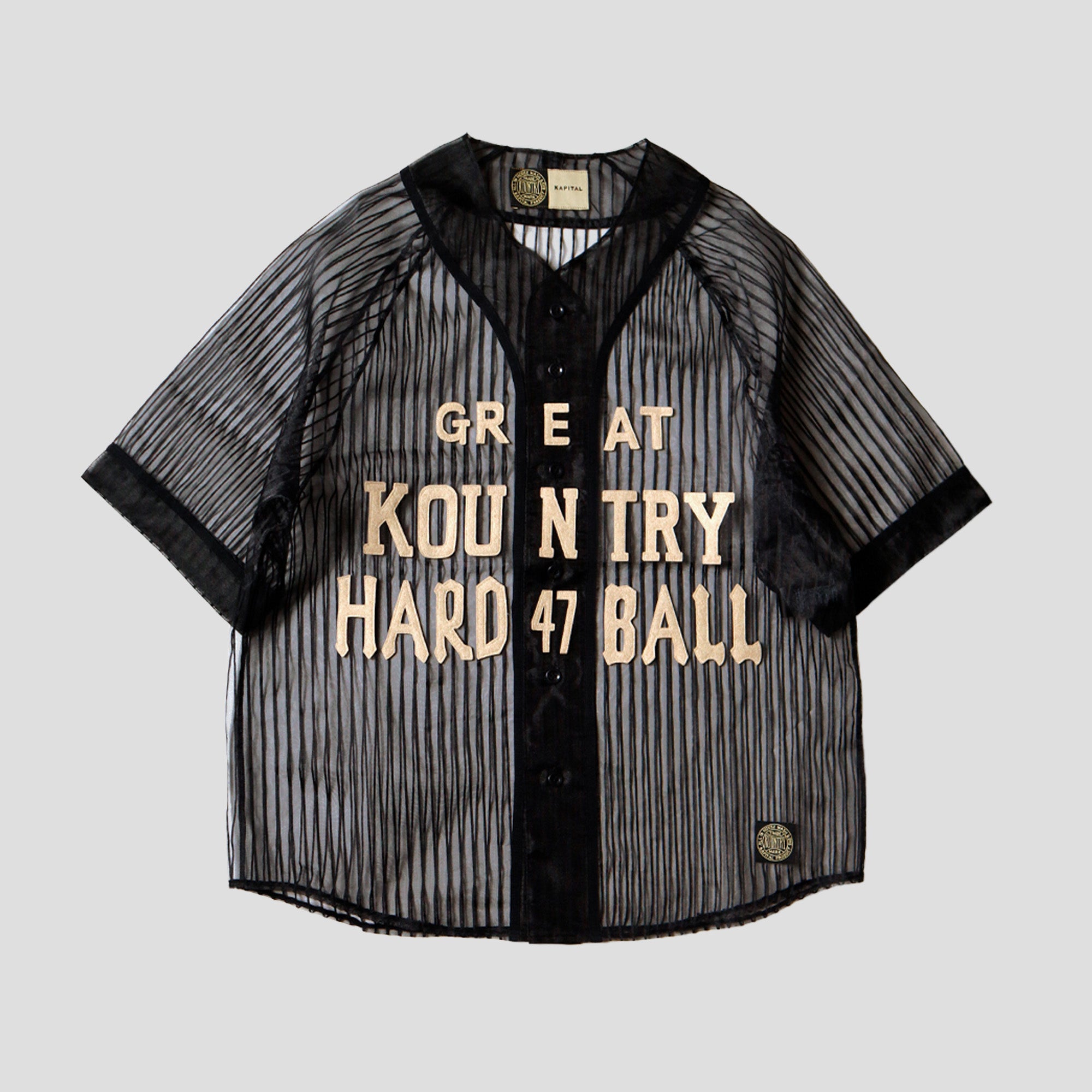 SEE-THROUGH STRIPE BASEBALL SHIRT