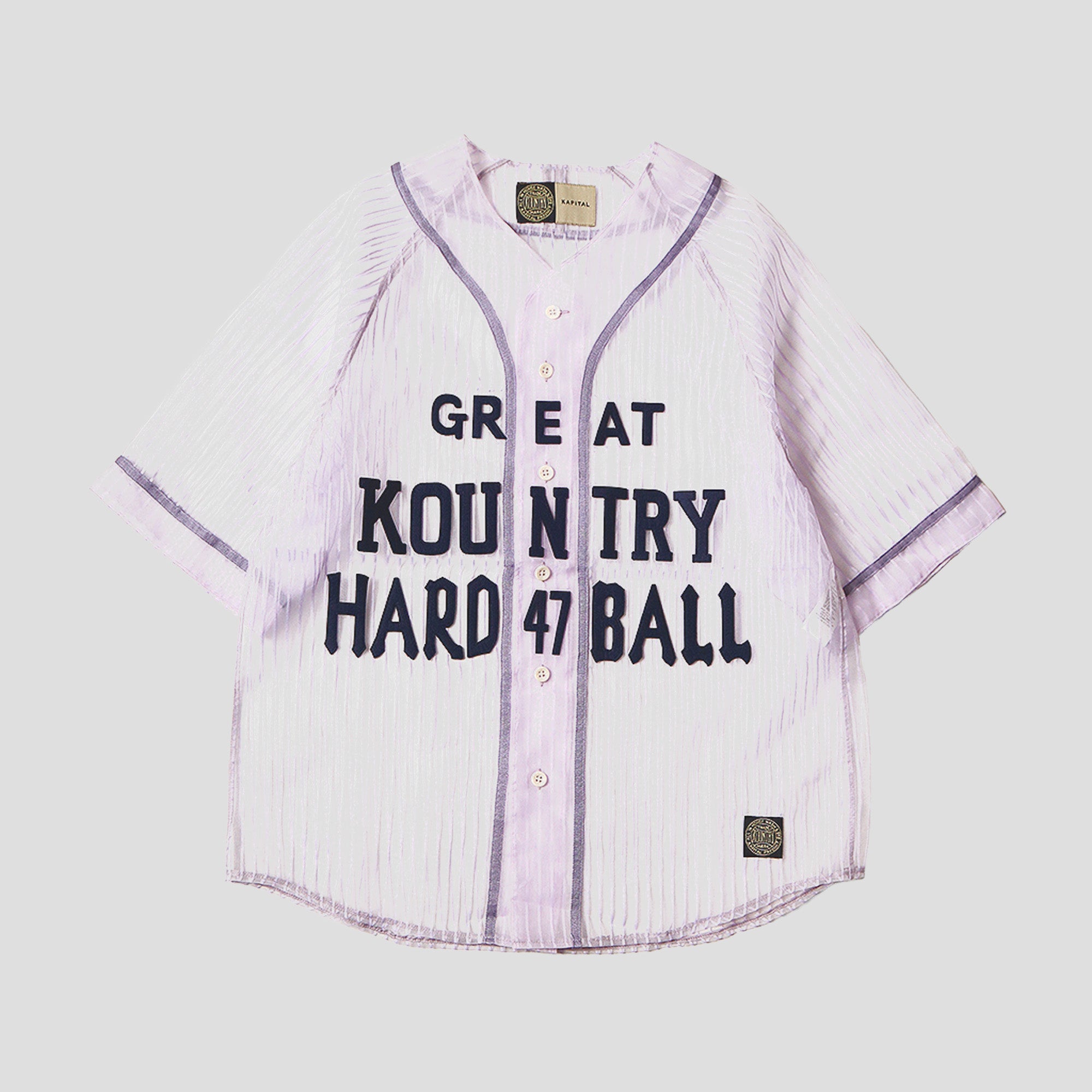 SEE-THROUGH STRIPE BASEBALL SHIRT