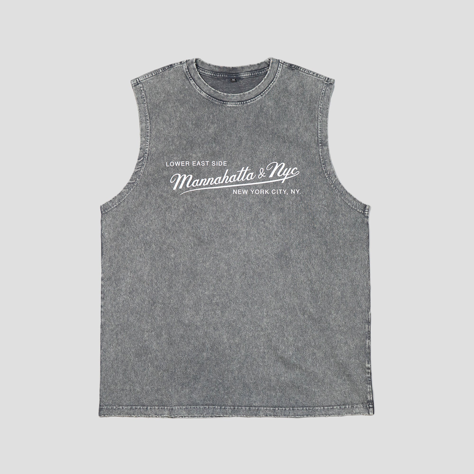 MANNAHATTA NYC LOGO STONE WASHED TANK TOP