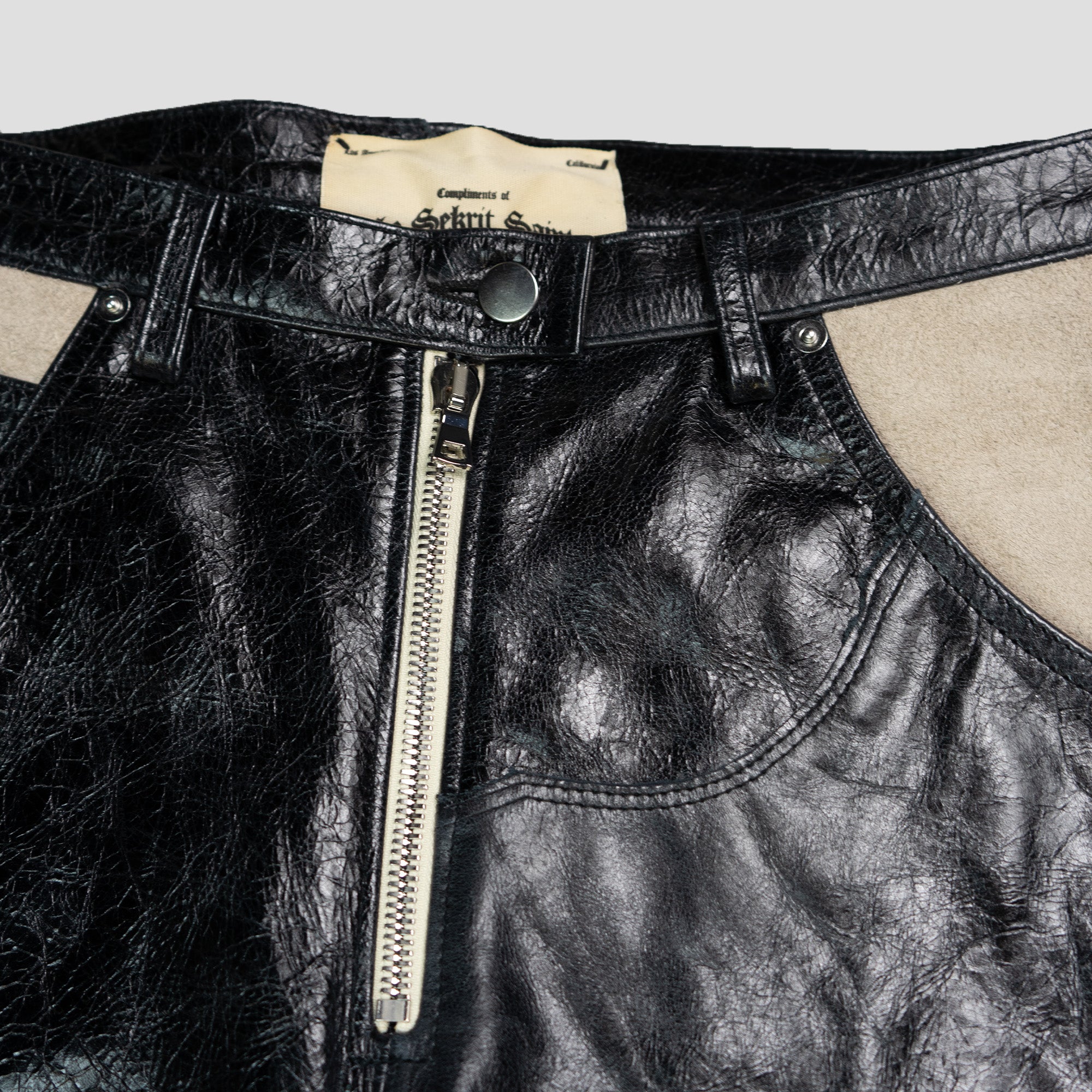 LEATHER WESTERN FLARE PANTS