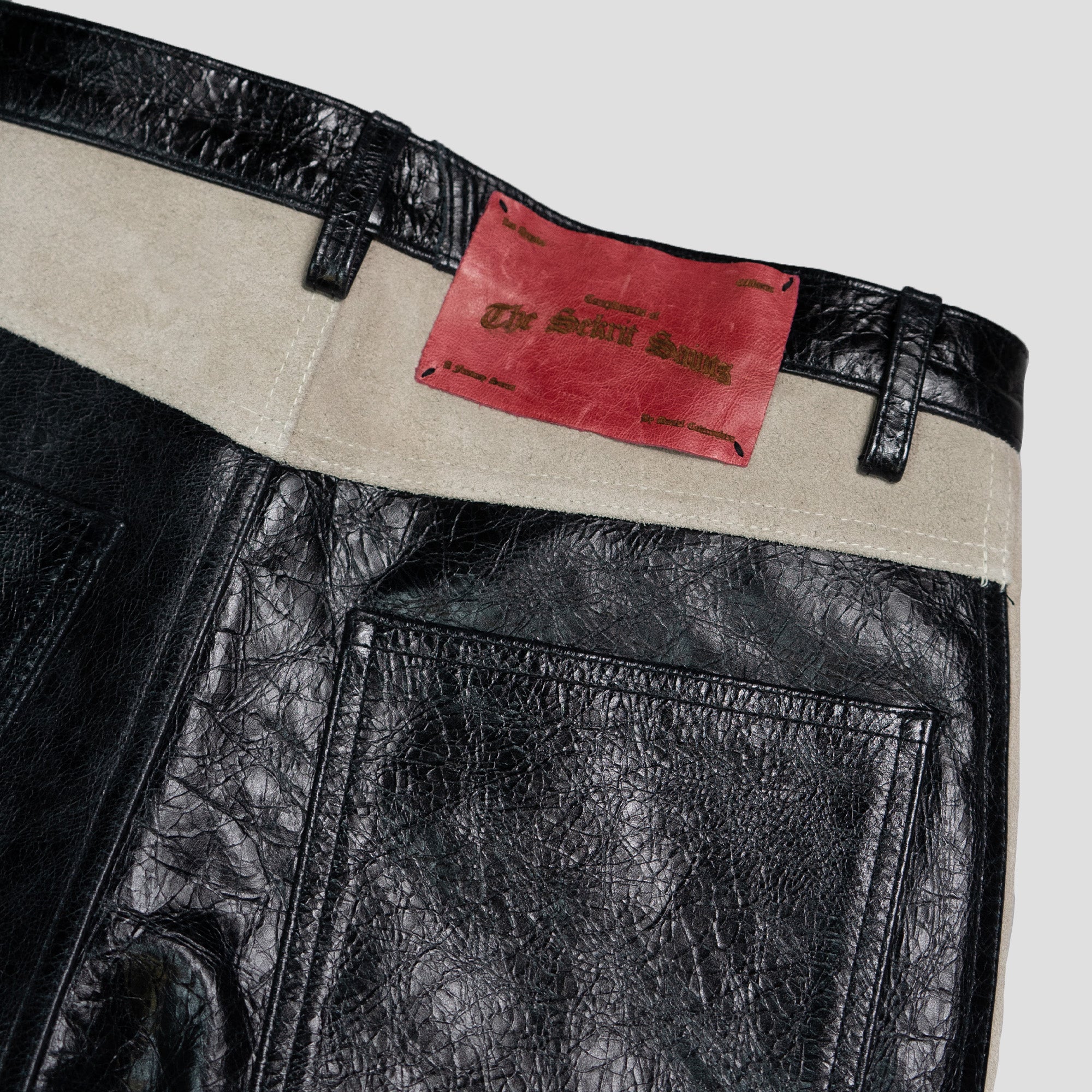 LEATHER WESTERN FLARE PANTS