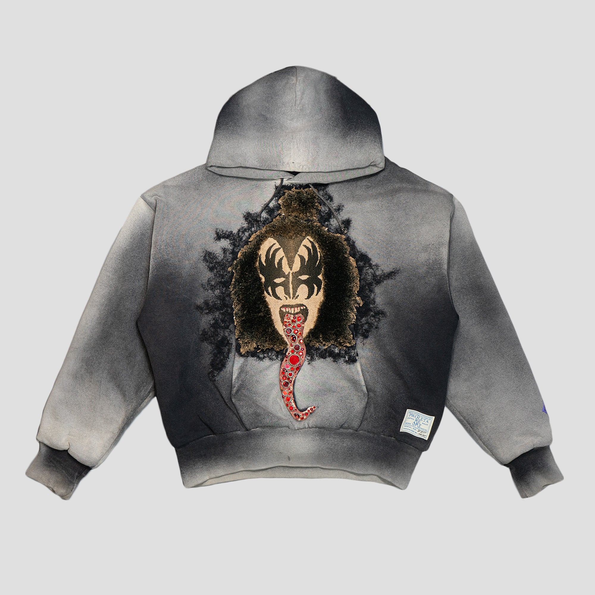 PROLETA RE ART DEVIL FACE STUDDED HOODIE