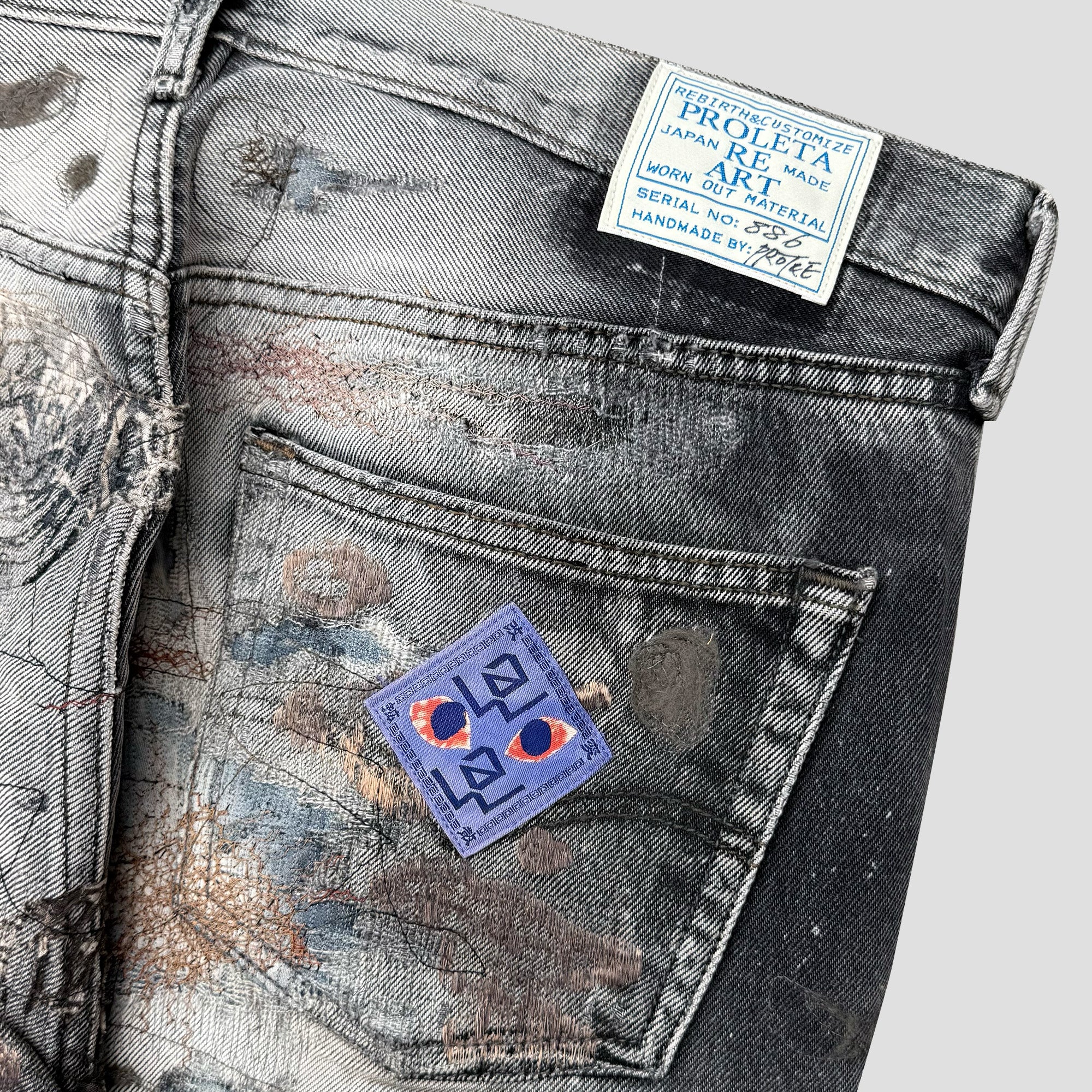 PROLETA RE ART CRAZY IRON BOAR STUDDED JEANS