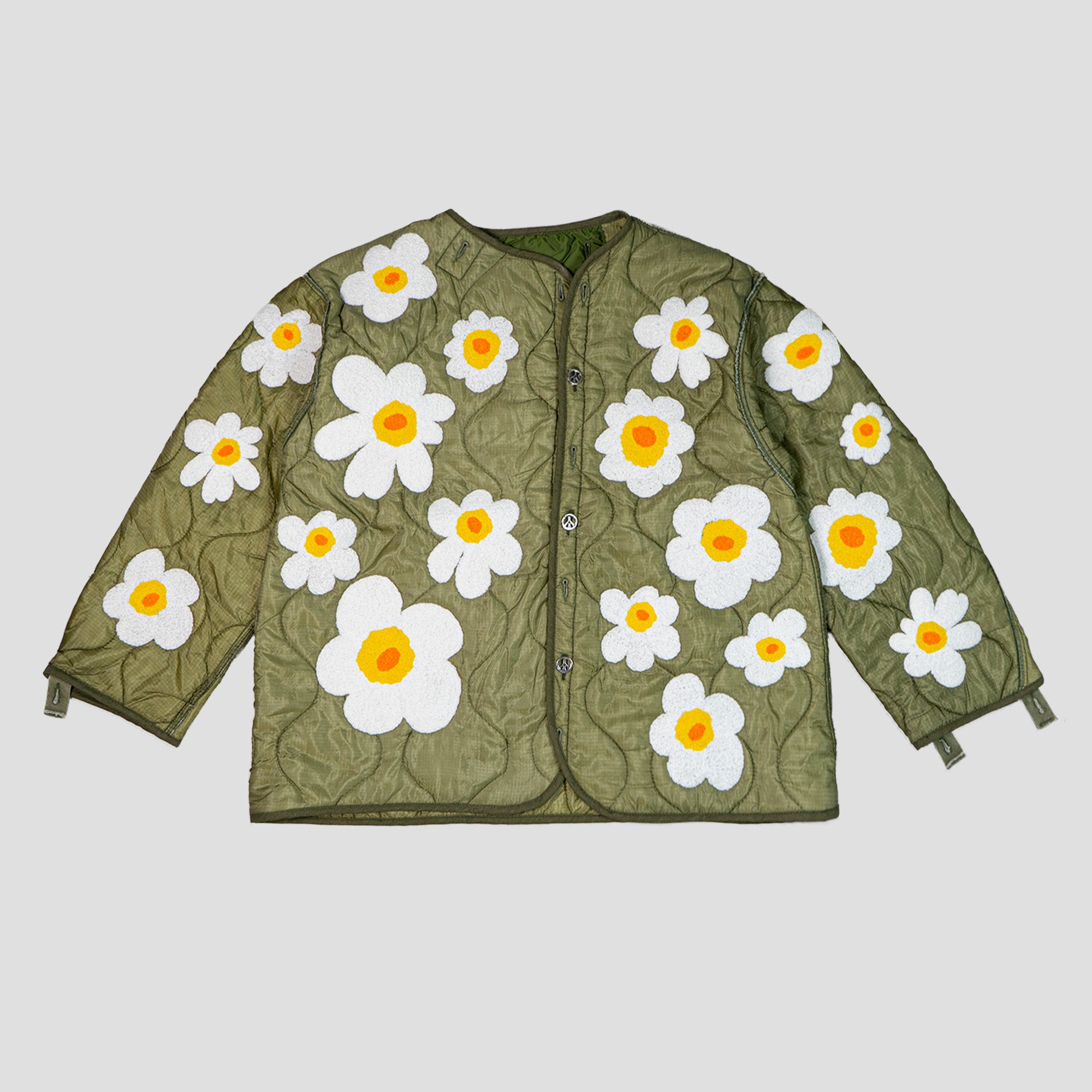 DAISY EMBROIDERY MILITARY JACKET