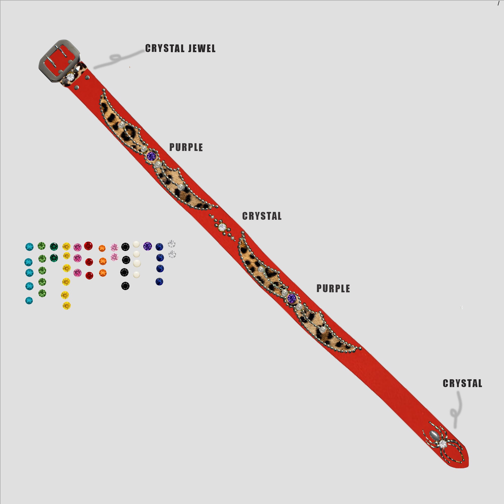 RED COWHIDE / LEOPARD HAIR WING BELT