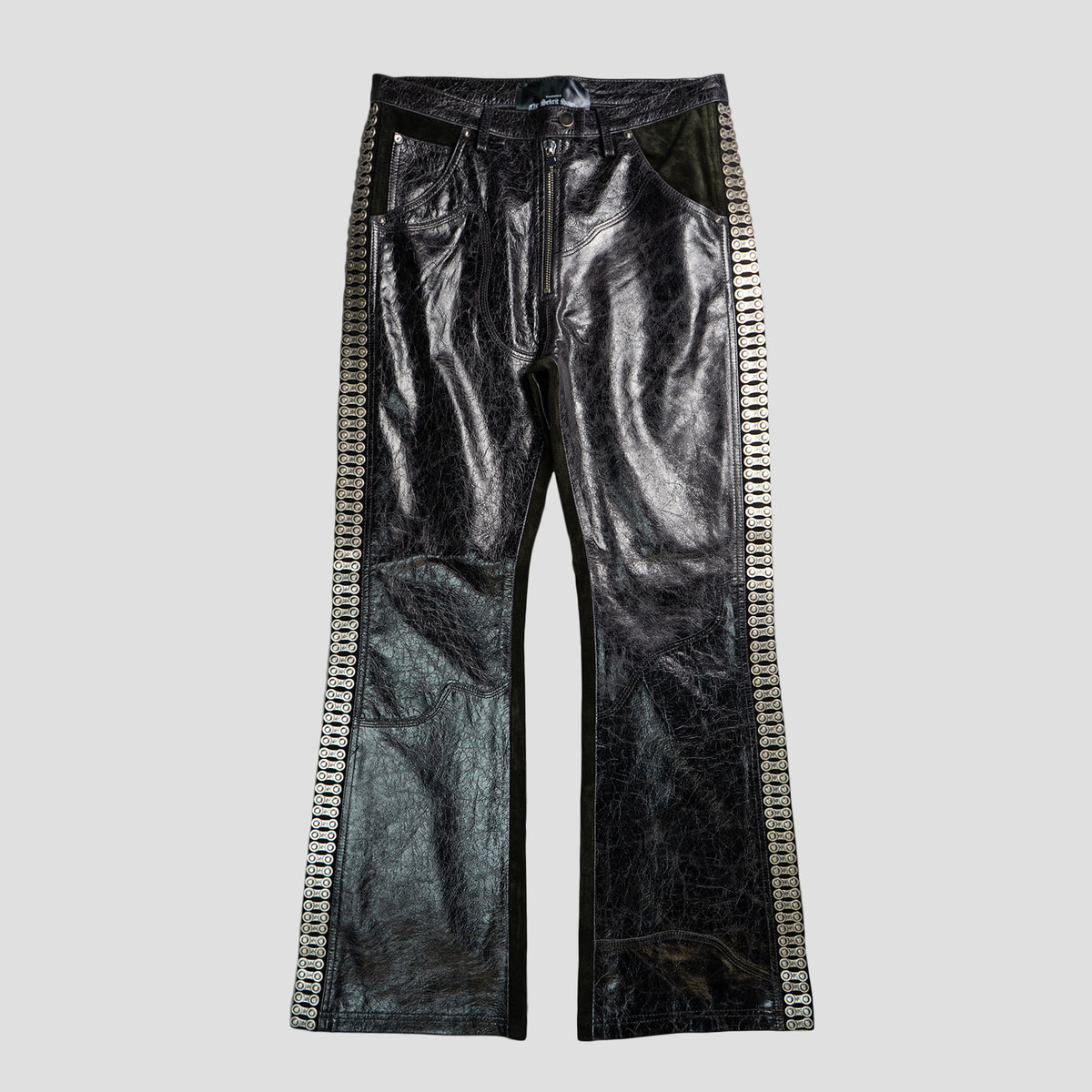 CHOPPER CHAIN LEATHER WESTERN PANTS