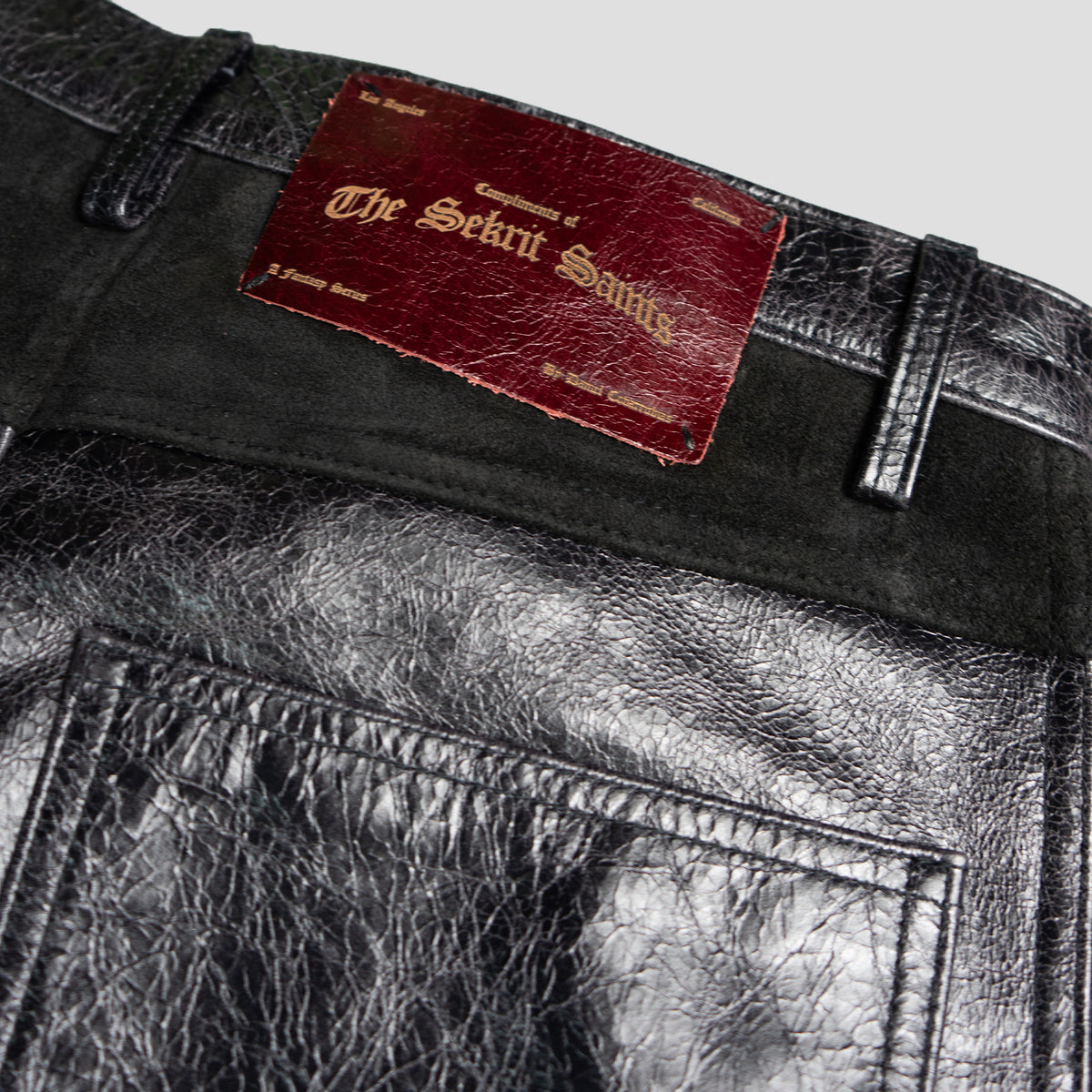 CHOPPER CHAIN LEATHER WESTERN PANTS