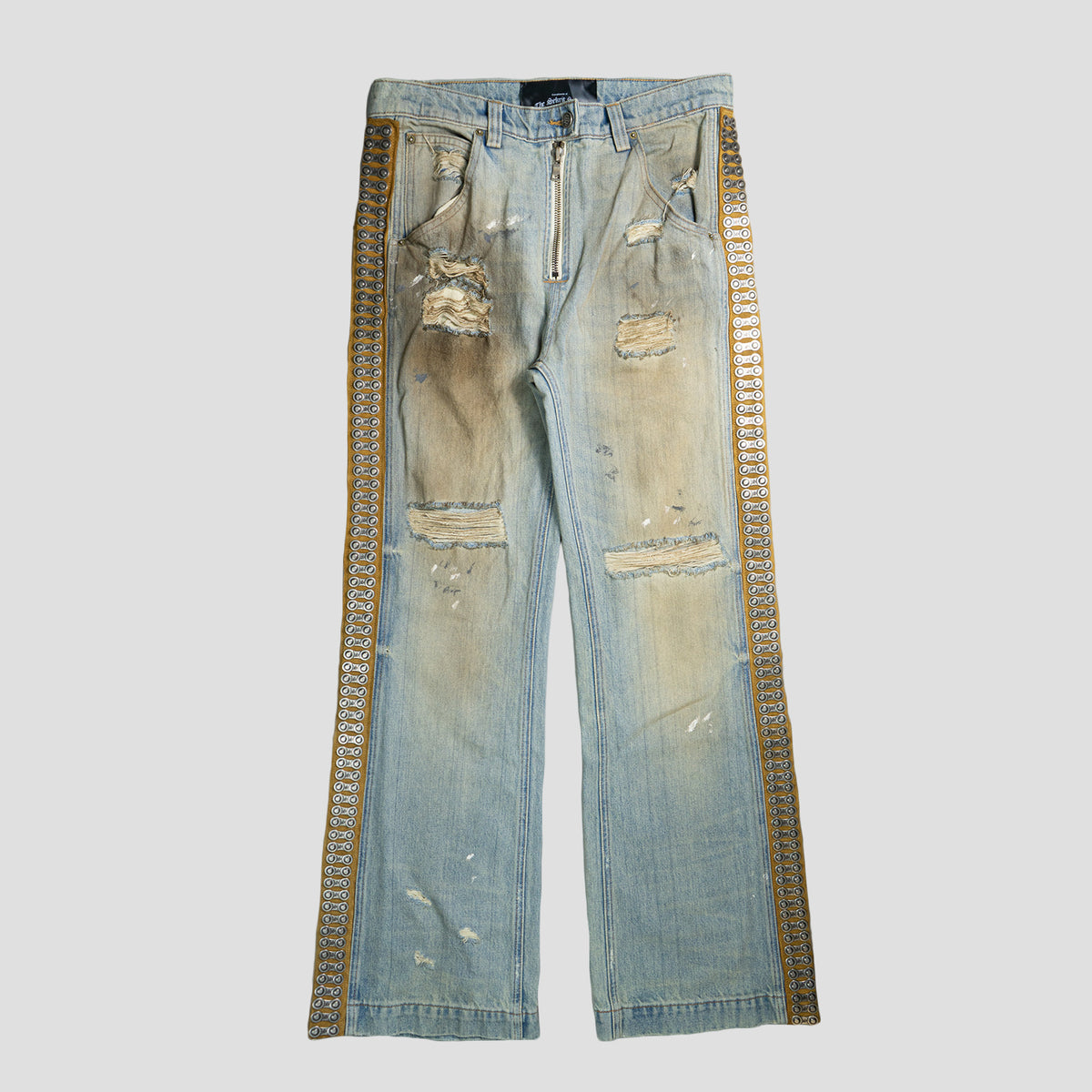 CHOPPER CHAIN DENIM WESTERN PANTS