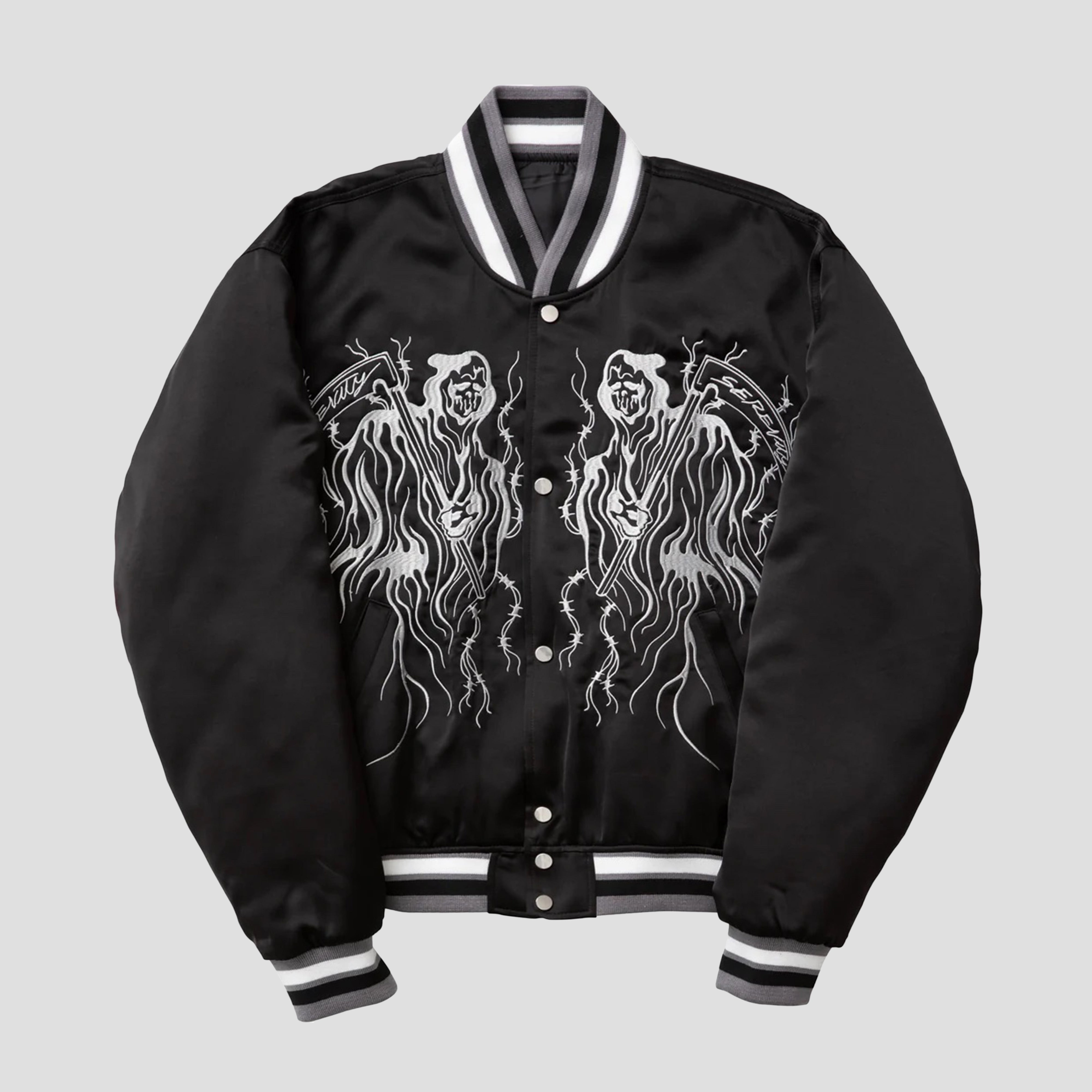 SERENITY REAPER SATIN BASEBALL JACKET