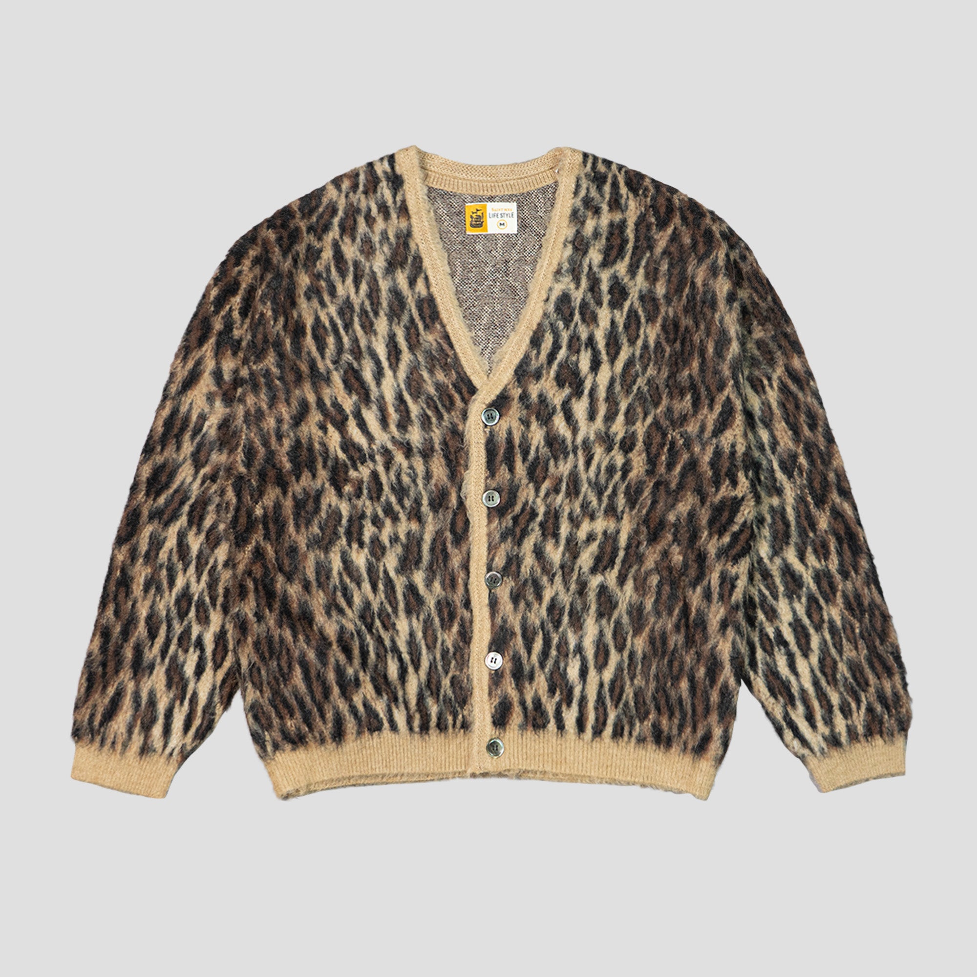 LEOPARD MOHAIR CARDIGAN