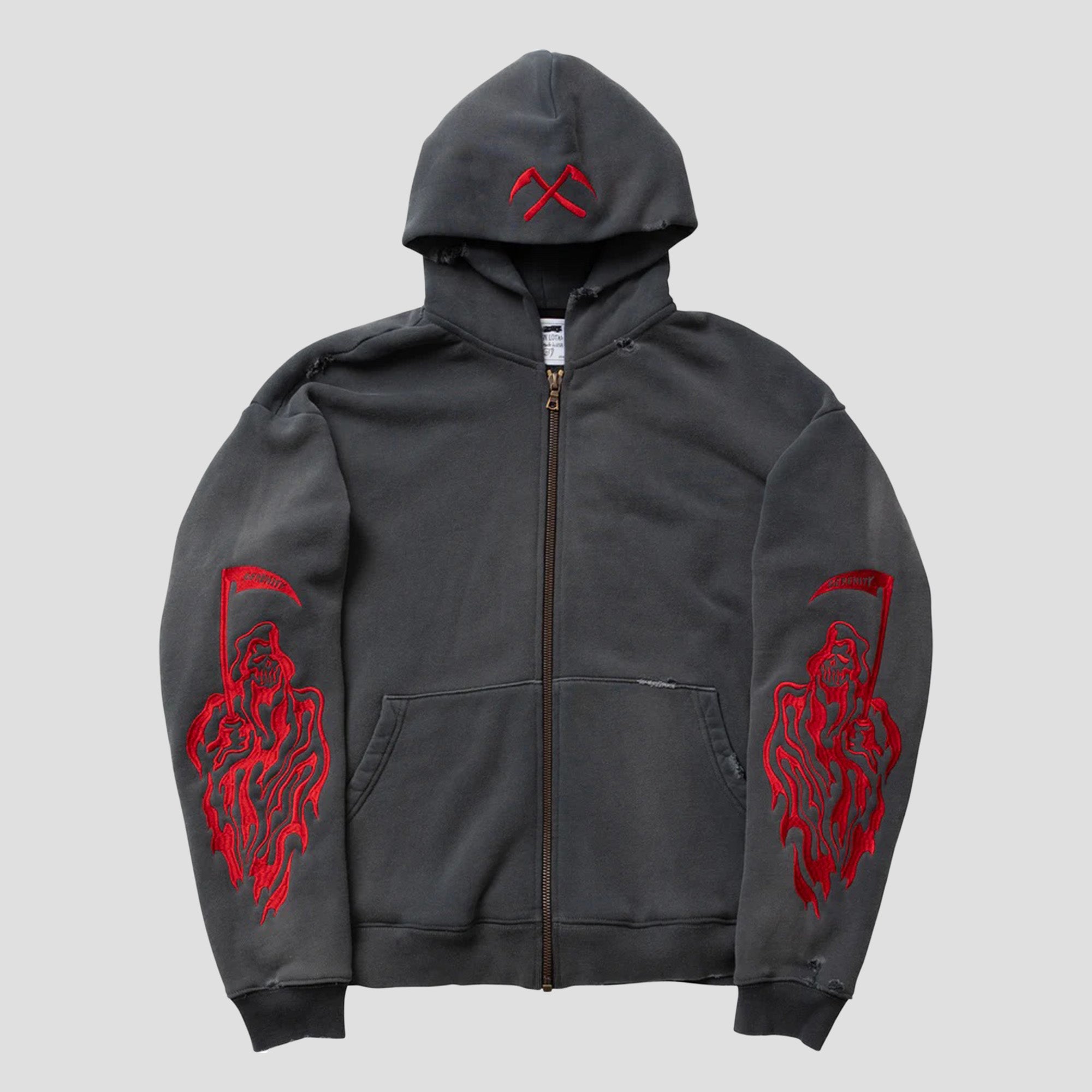 SERENITY REAPER DESTROYED FLEECE HOODIE