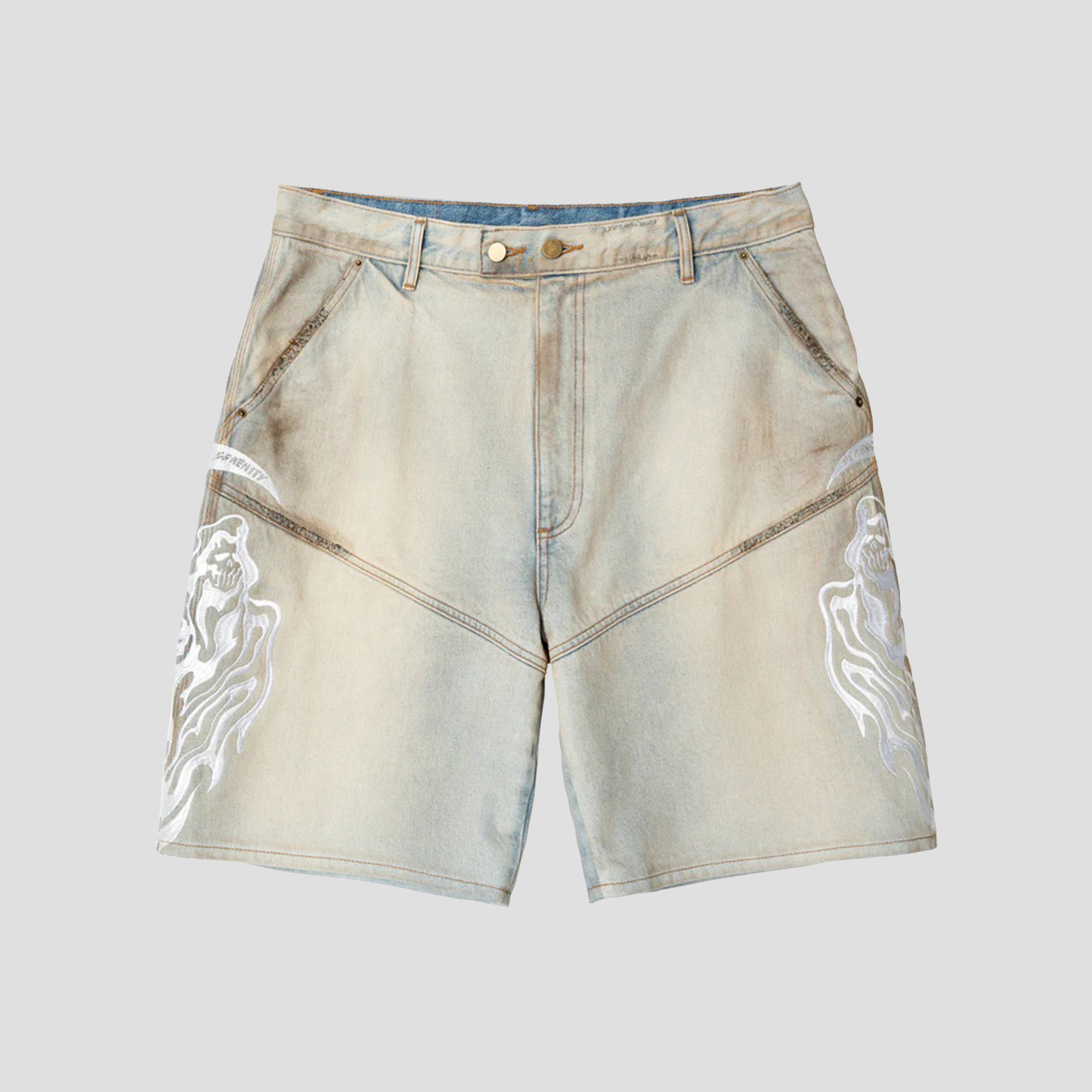 BAGGY MOTO JEAN SHORTS