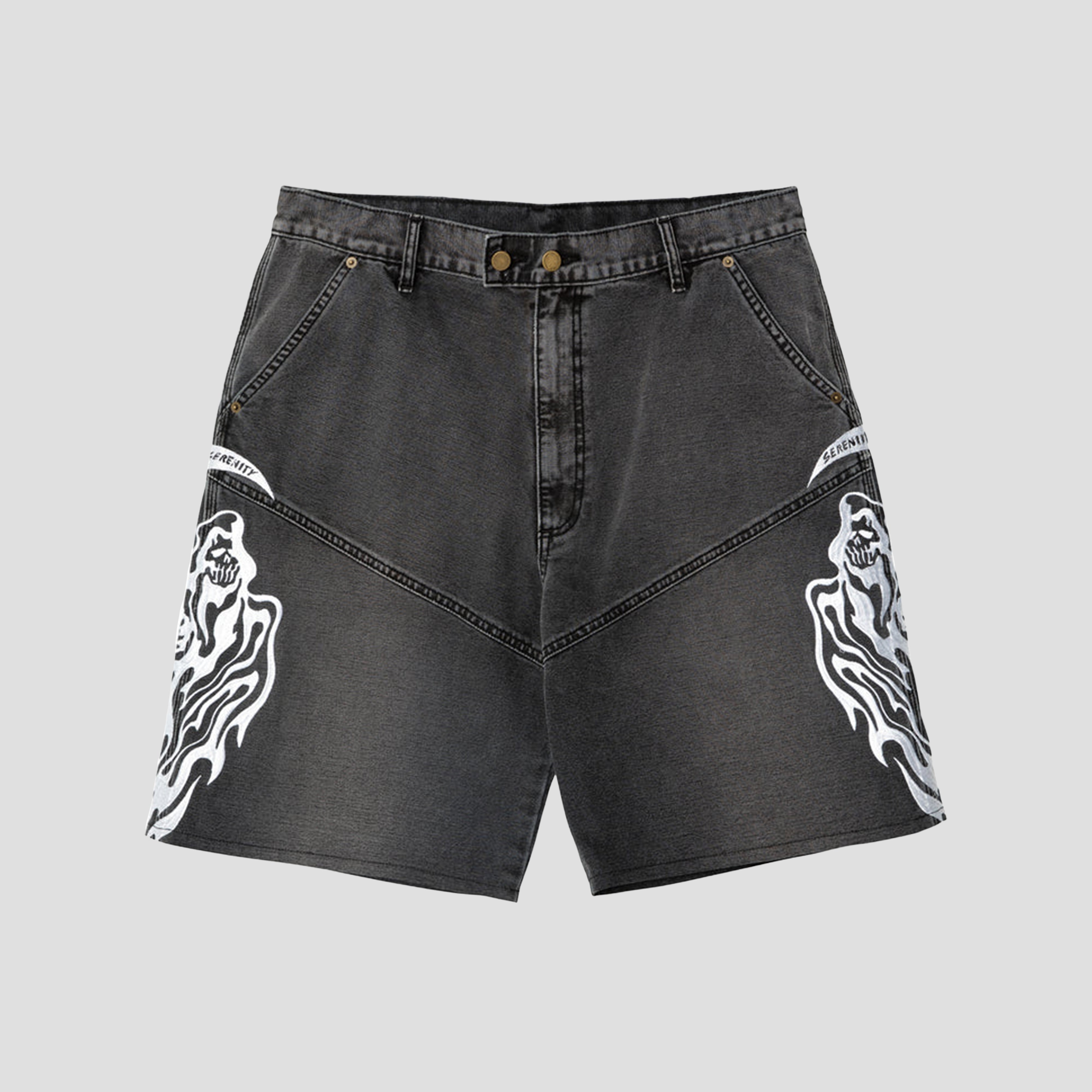 BAGGY MOTO JEAN SHORTS