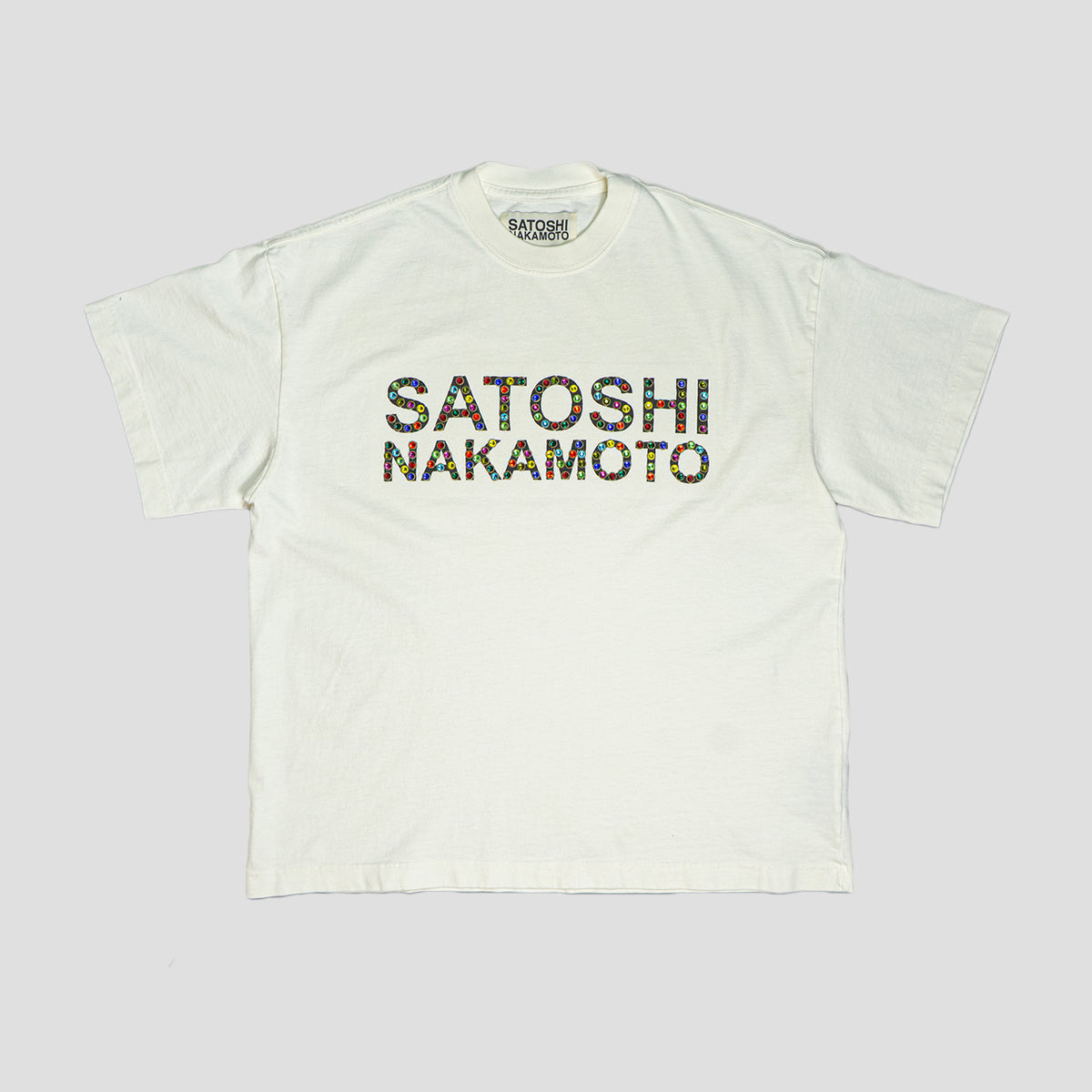 SATOSHI NAKAMOTO - STUDDED LOGO T-SHIRTS