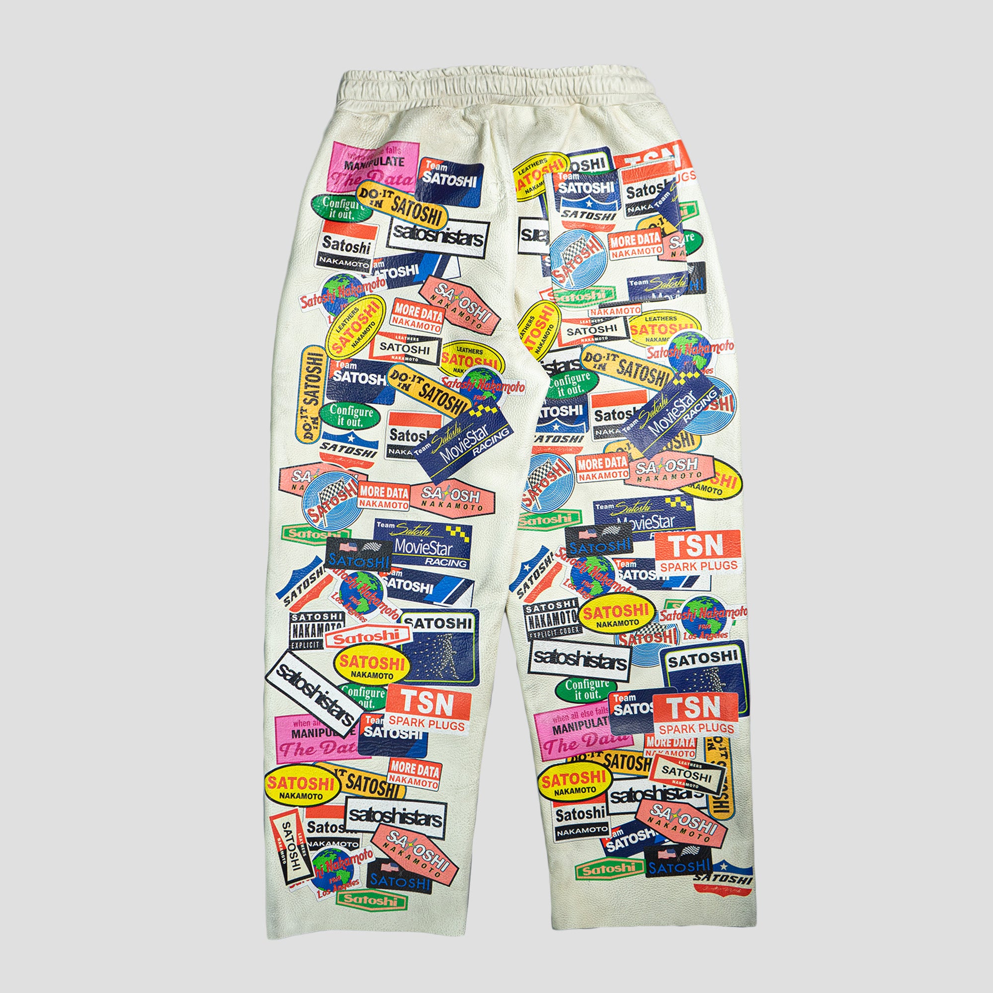 CODEX PRINT LEATHER PANTS
