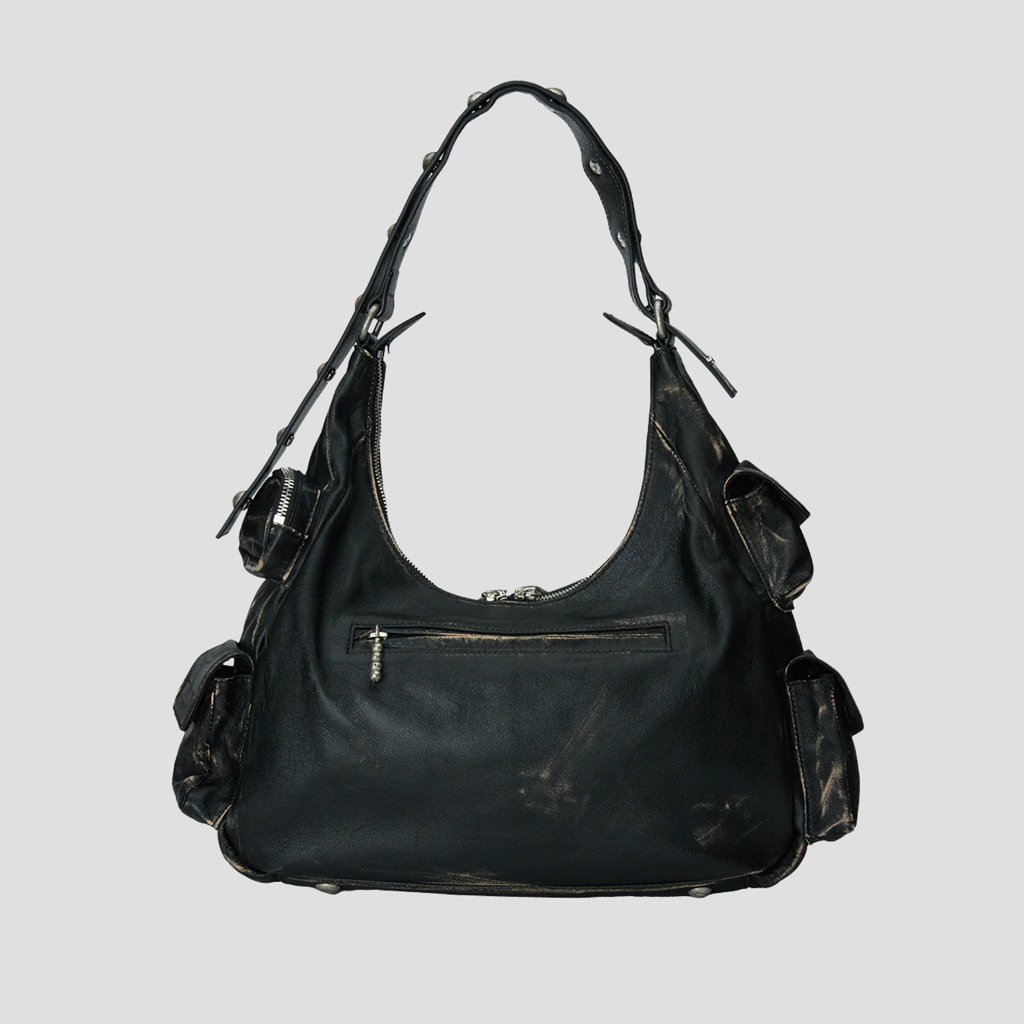 WASHED LEATHER MULTI POCKETS BAG
