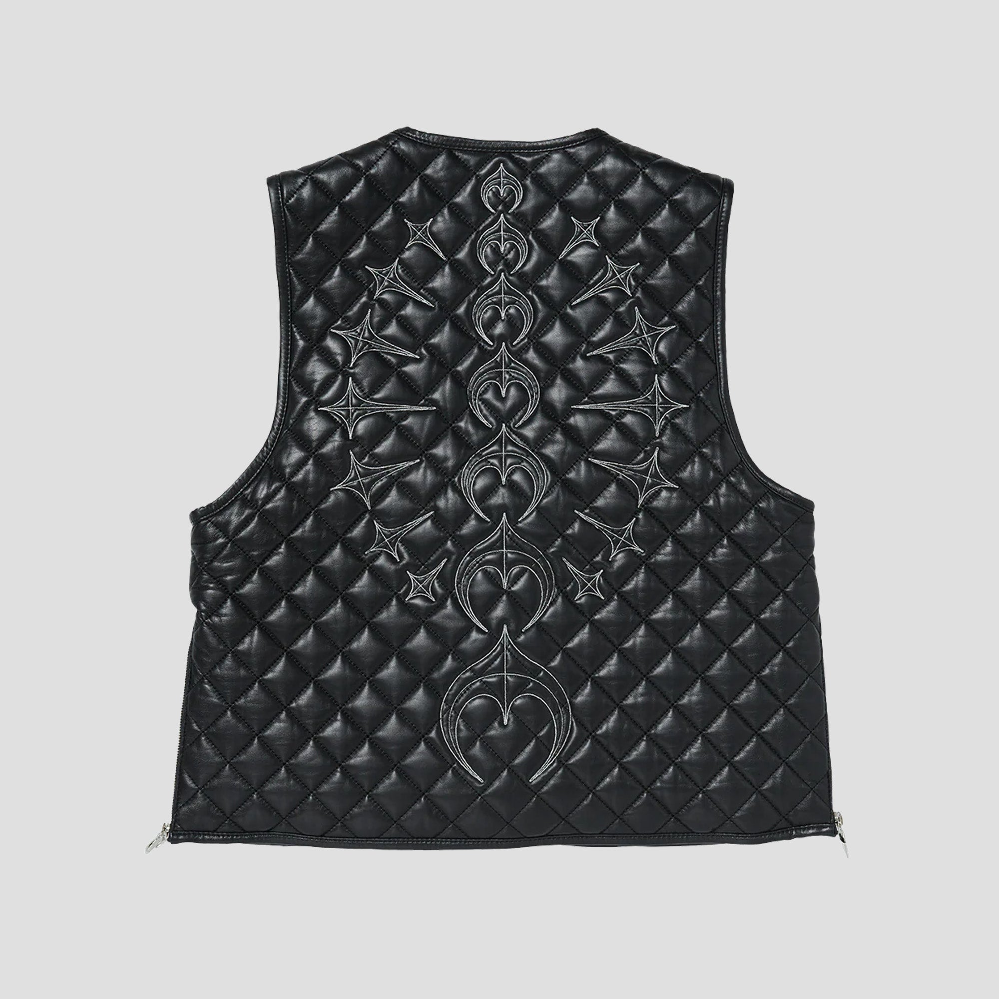TC BONE LEATHER QUILTED VEST