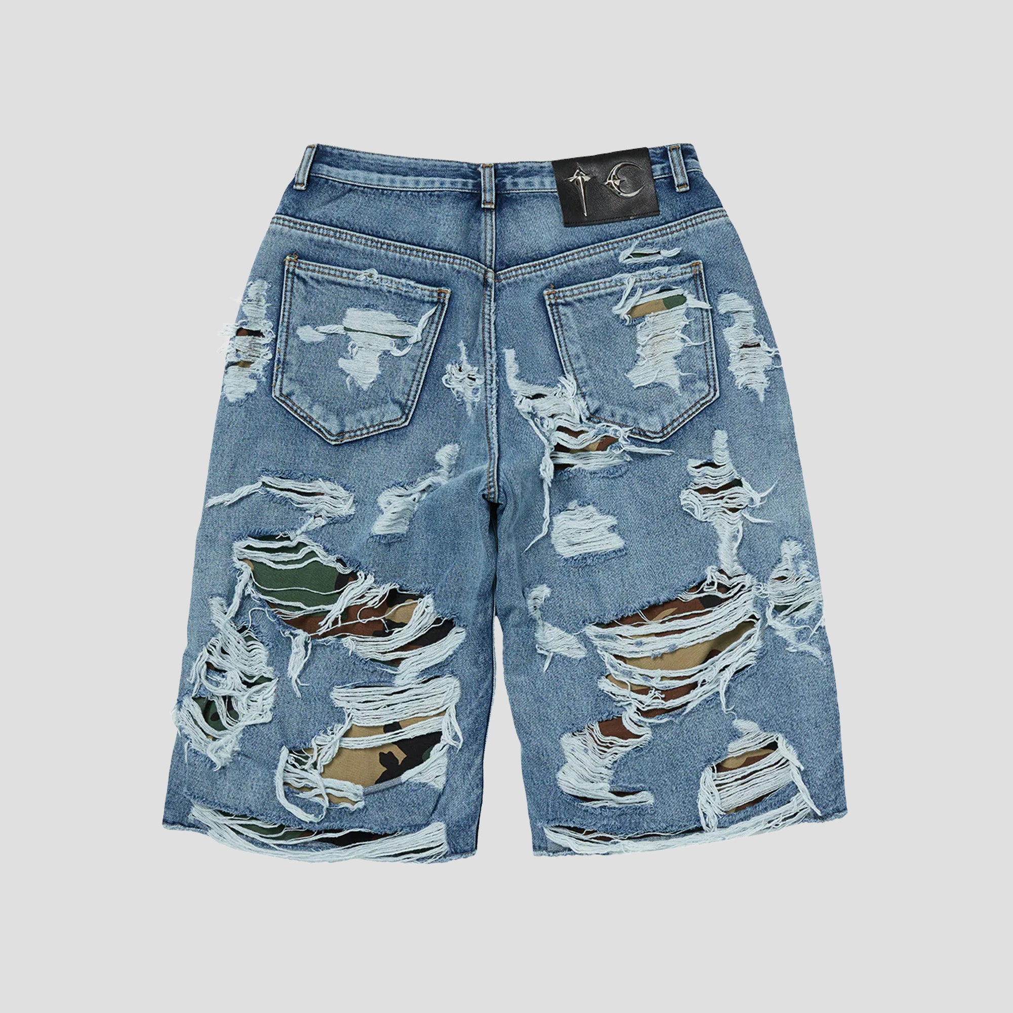 HELL CAMO DENIM SHORTS