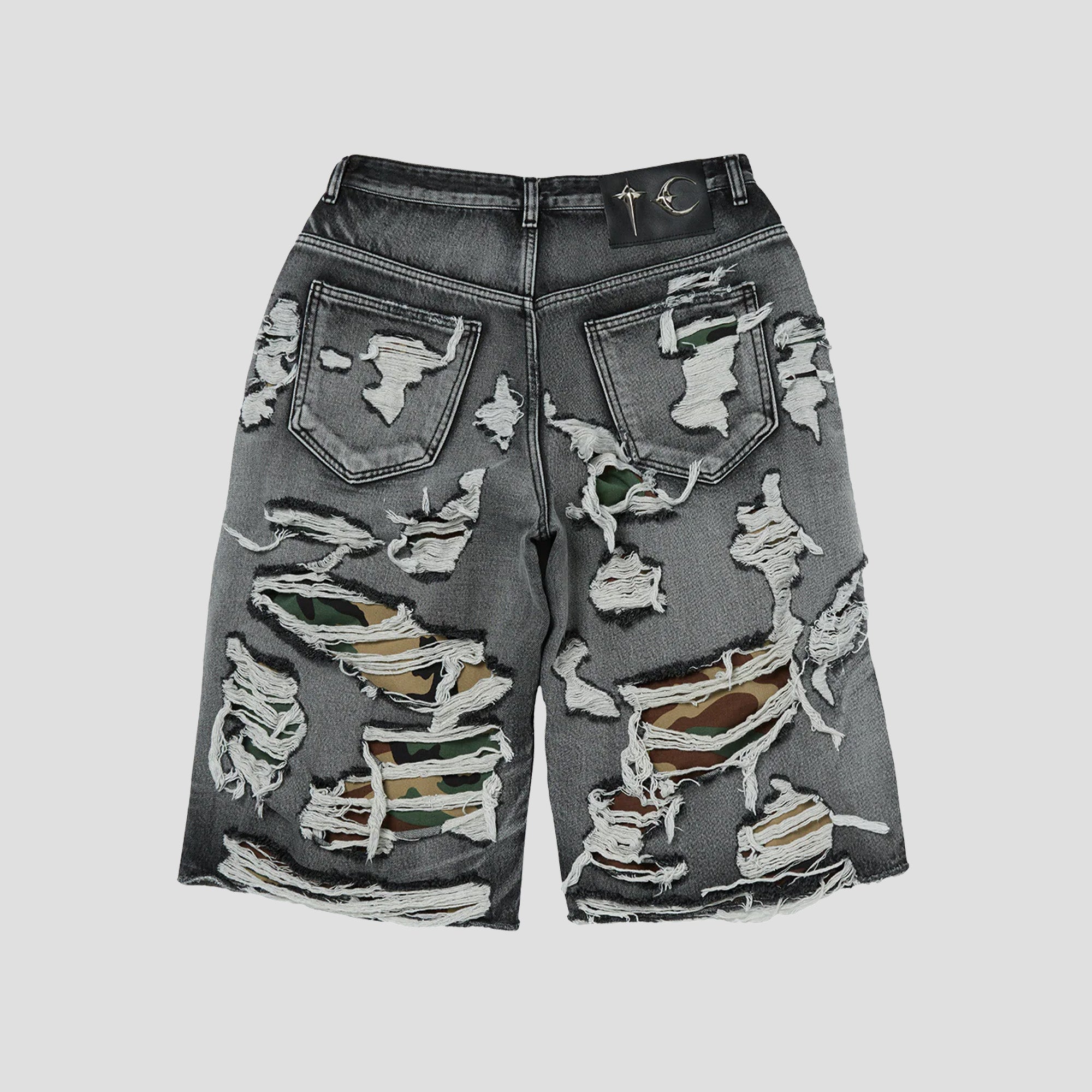 HELL CAMO DENIM SHORTS