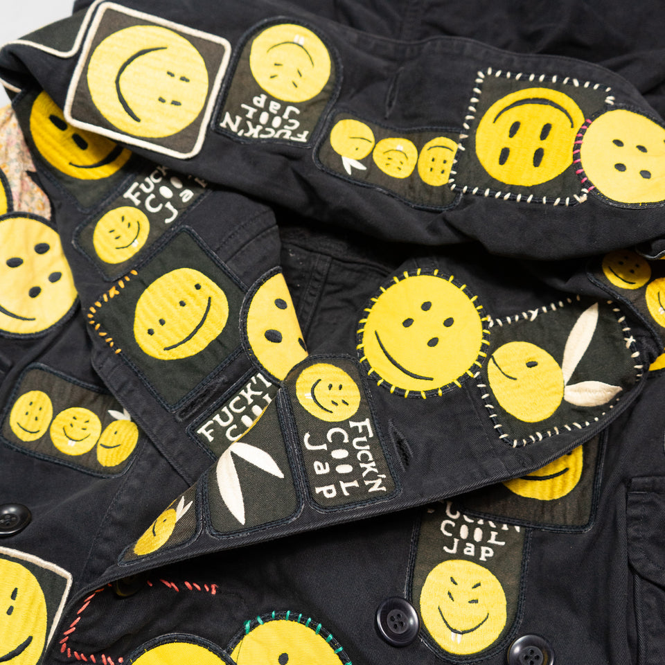 KATSURAGI COTTON RING COAT (SMILIE PATCHES)