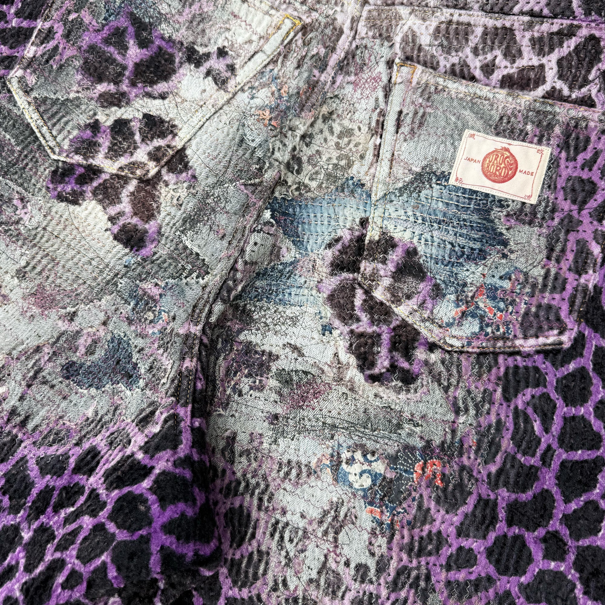 GIRAFFE ECO FUR BORO x STUDS BAGGY SHORTS